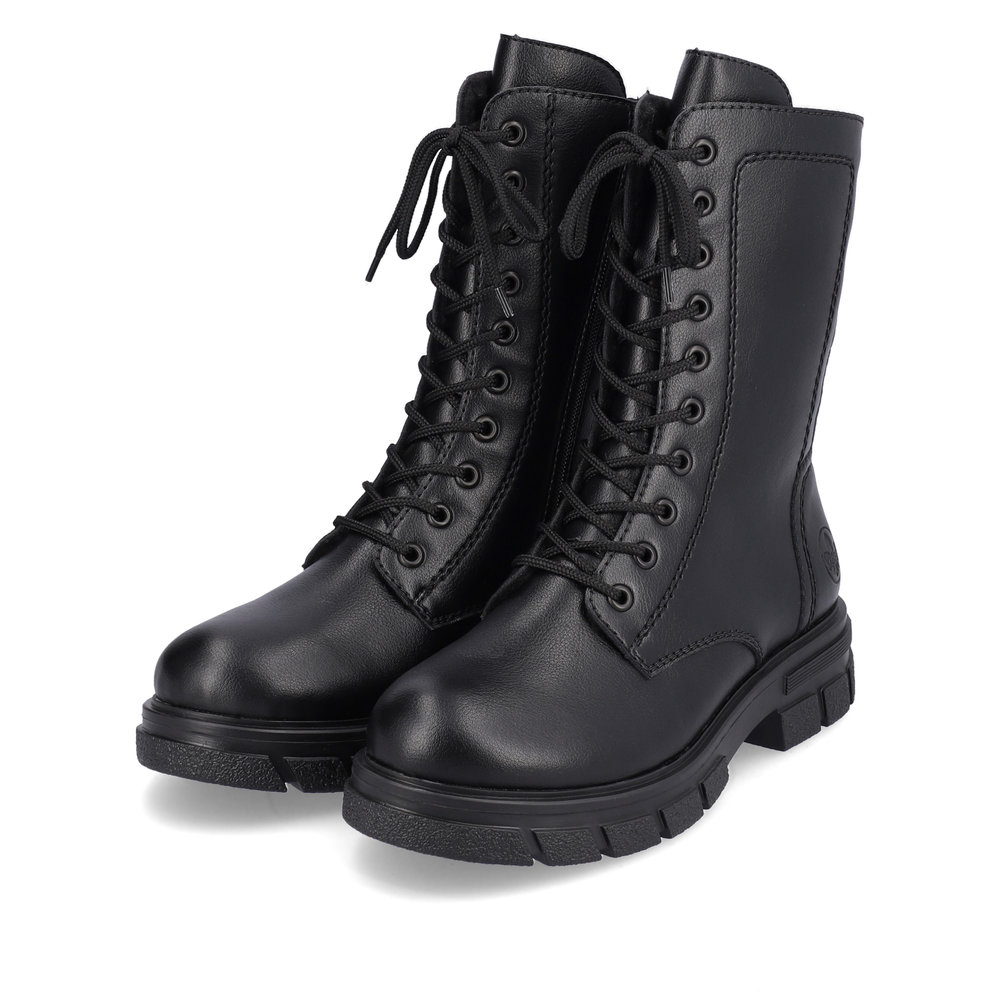 Черные утепленные ботинки из экокожи Rieker, цвет черный - фото 9