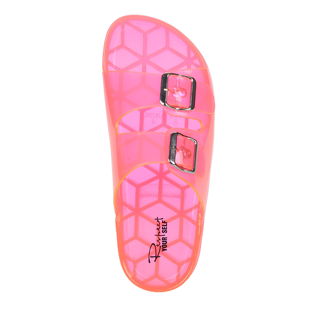 Розовые шлепанцы в стиле Биркеншток из пластика от Respect-shoes