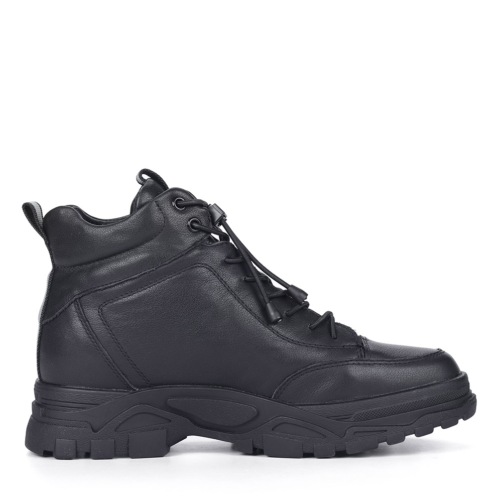 Черные кожаные ботинки на массивной подошве Respect, размер 36, цвет черный - фото 3