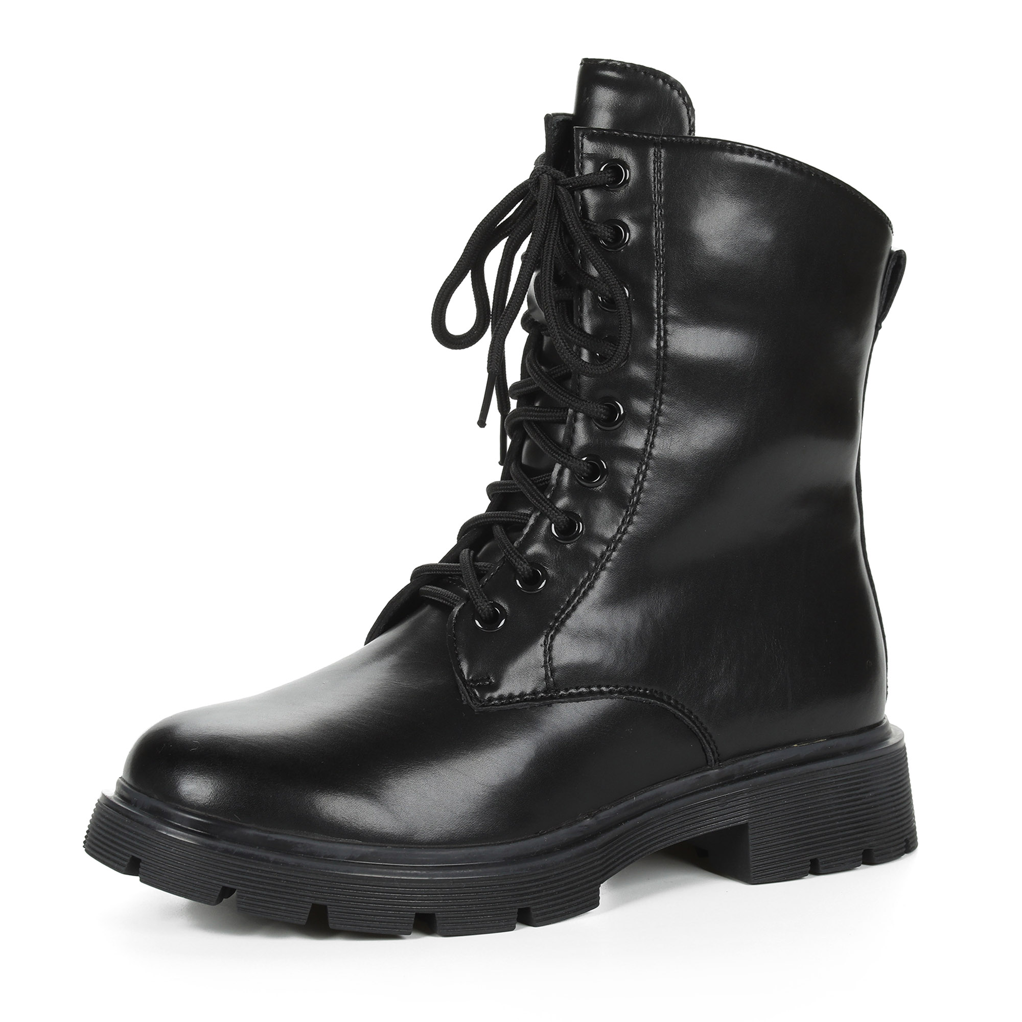 Черные ботинки из кожи на подкладке из натуральной шерсти на тракторной подошве Respect, цвет черный - фото 3