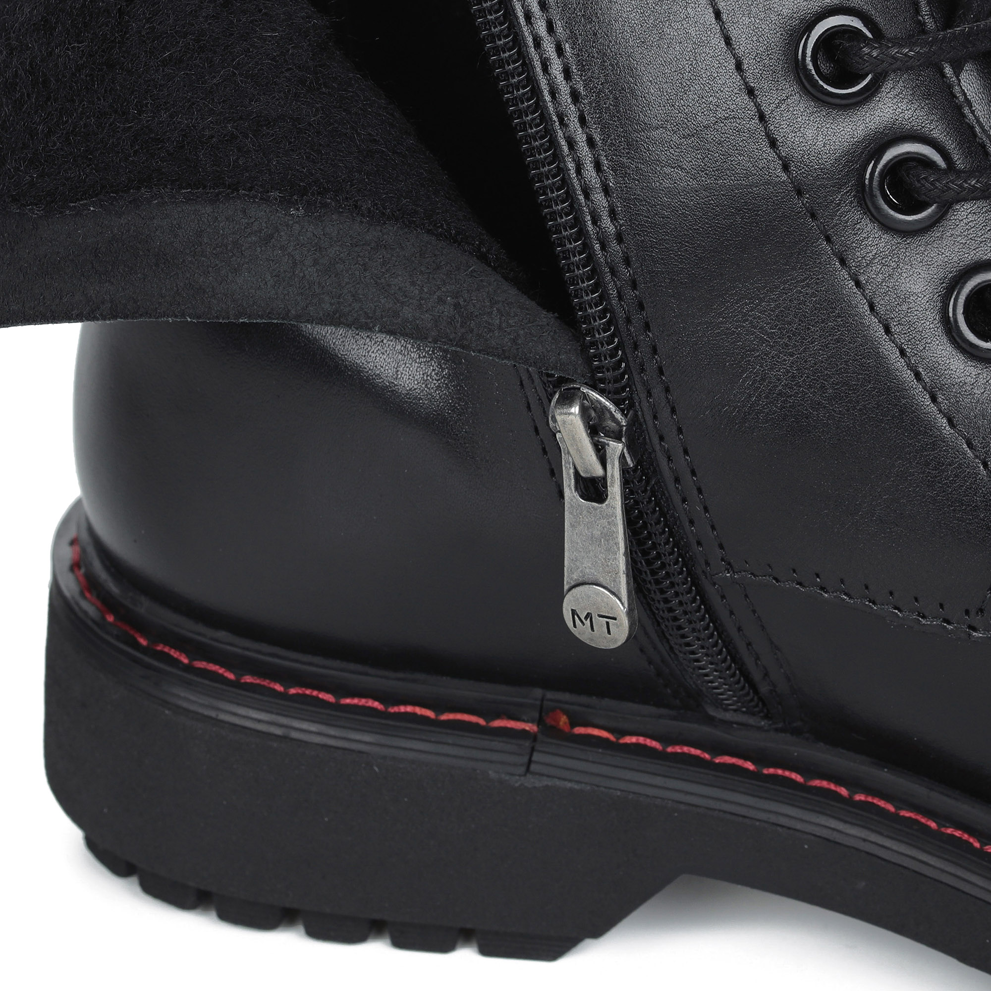 Черные ботинки на шнурках из кожи на подкладке из натуральной шерсти на тракторной подошве MARCO TOZZI PREMIO, размер 38, цвет черный - фото 5
