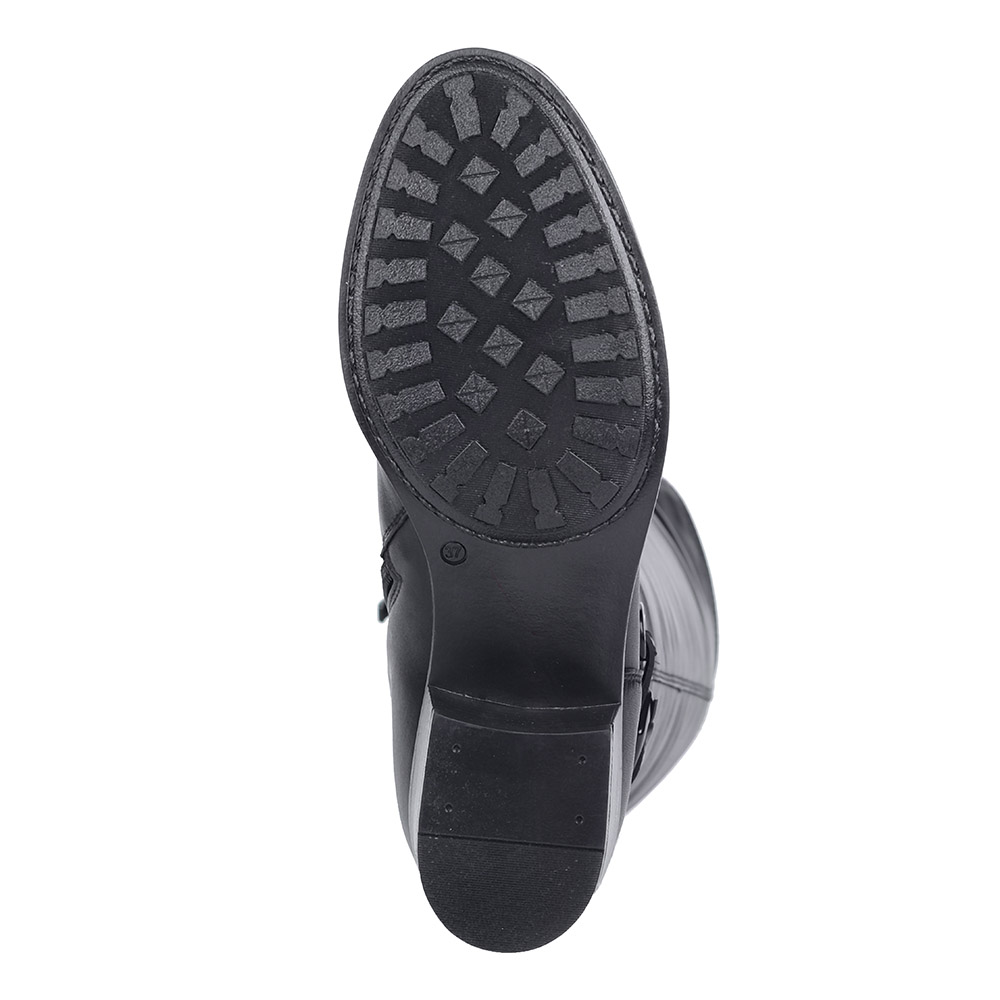 Черные сапоги из кожи с ремешком от Respect-shoes