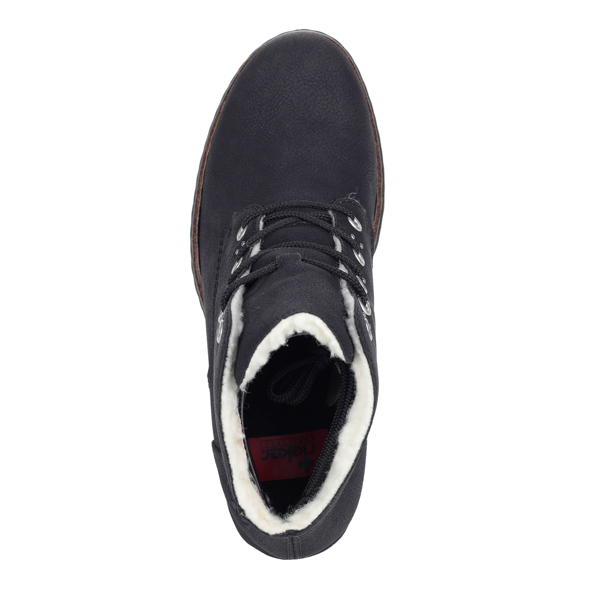Черные ботильоны на шнуровке и устойчивом каблуке Rieker, размер 38, цвет черный - фото 4