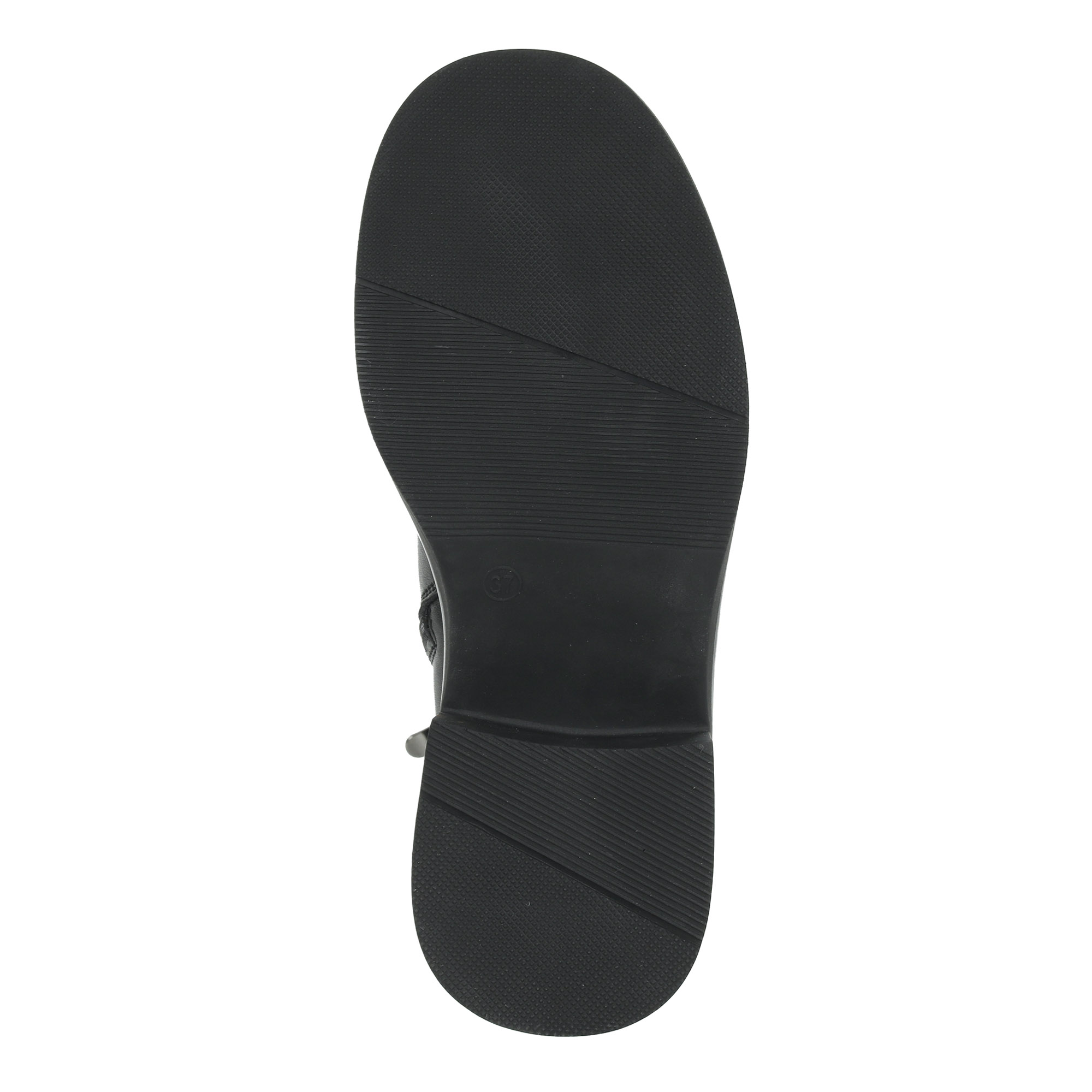 фото Черные ботинки на шнуровке из кожи на подкладке из натуральной шерсти на квадратном каблуке respect