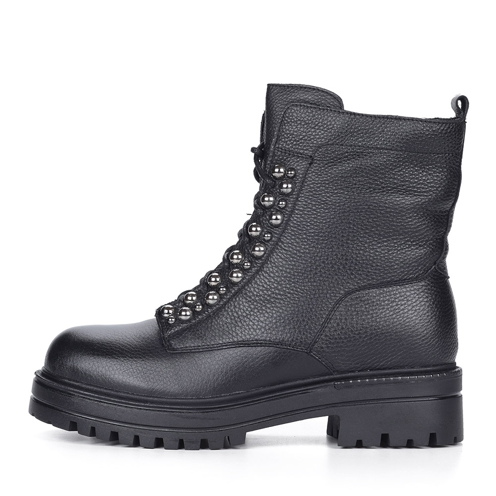 Черные кожаные ботинки на шнуровке Respect, размер 36, цвет черный - фото 2