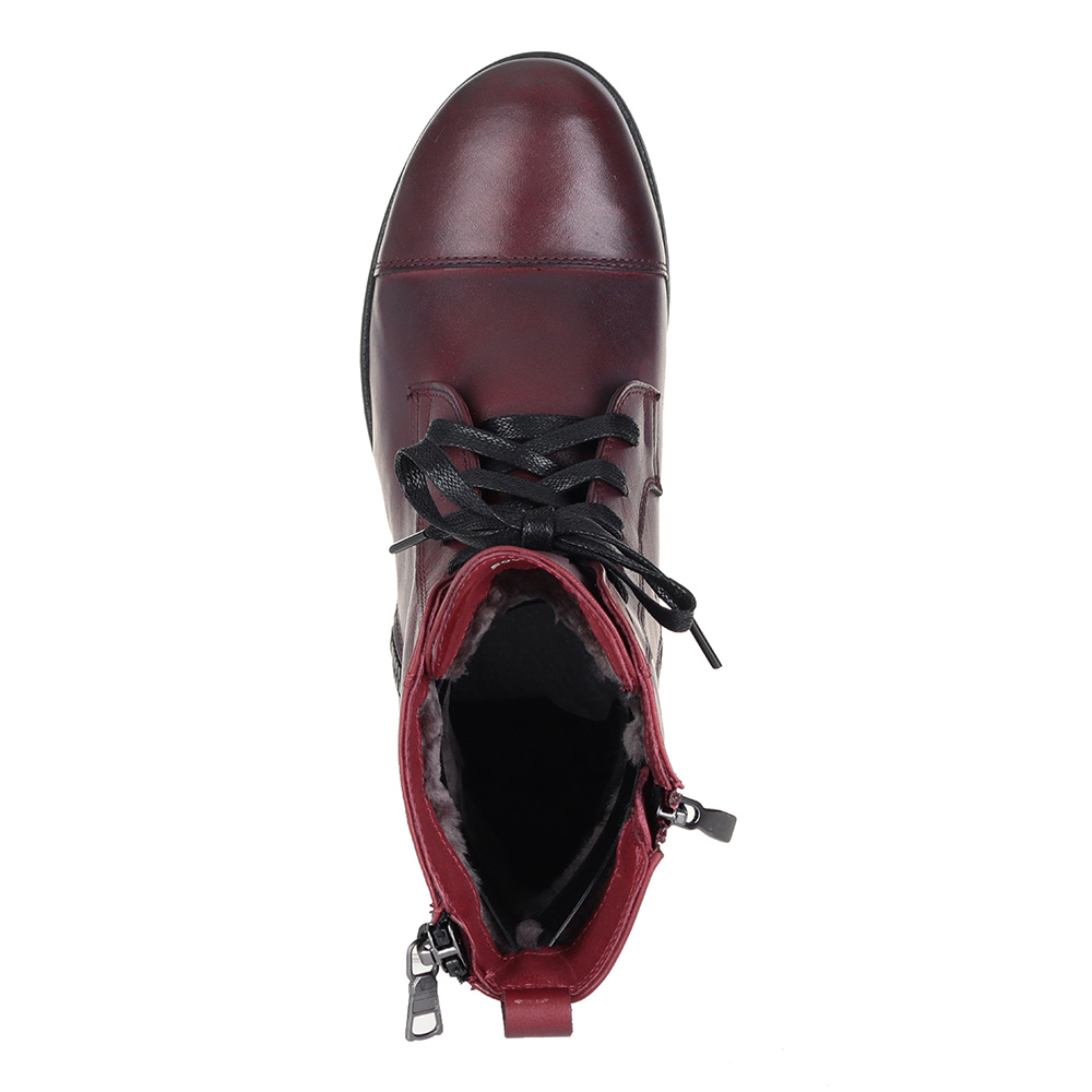 Бордовые ботинки на высокой шнуровке Respect, размер 36, цвет бордовый - фото 4