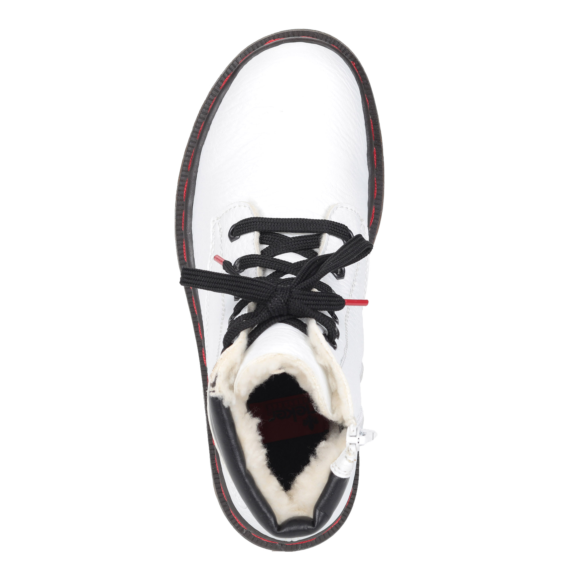 Белые ботинки из экокожи на шерсти Rieker, размер 39, цвет белый - фото 4