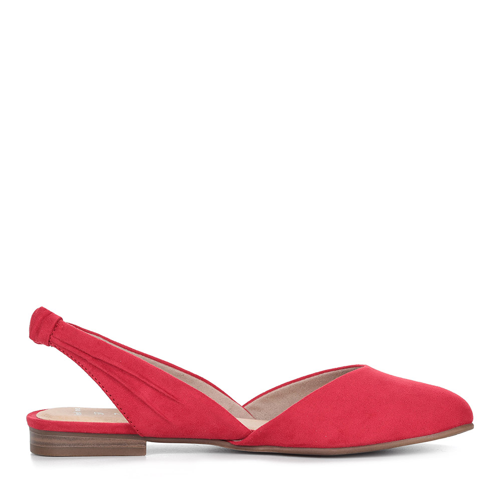 фото Красные открытые туфли из текстиля marco tozzi