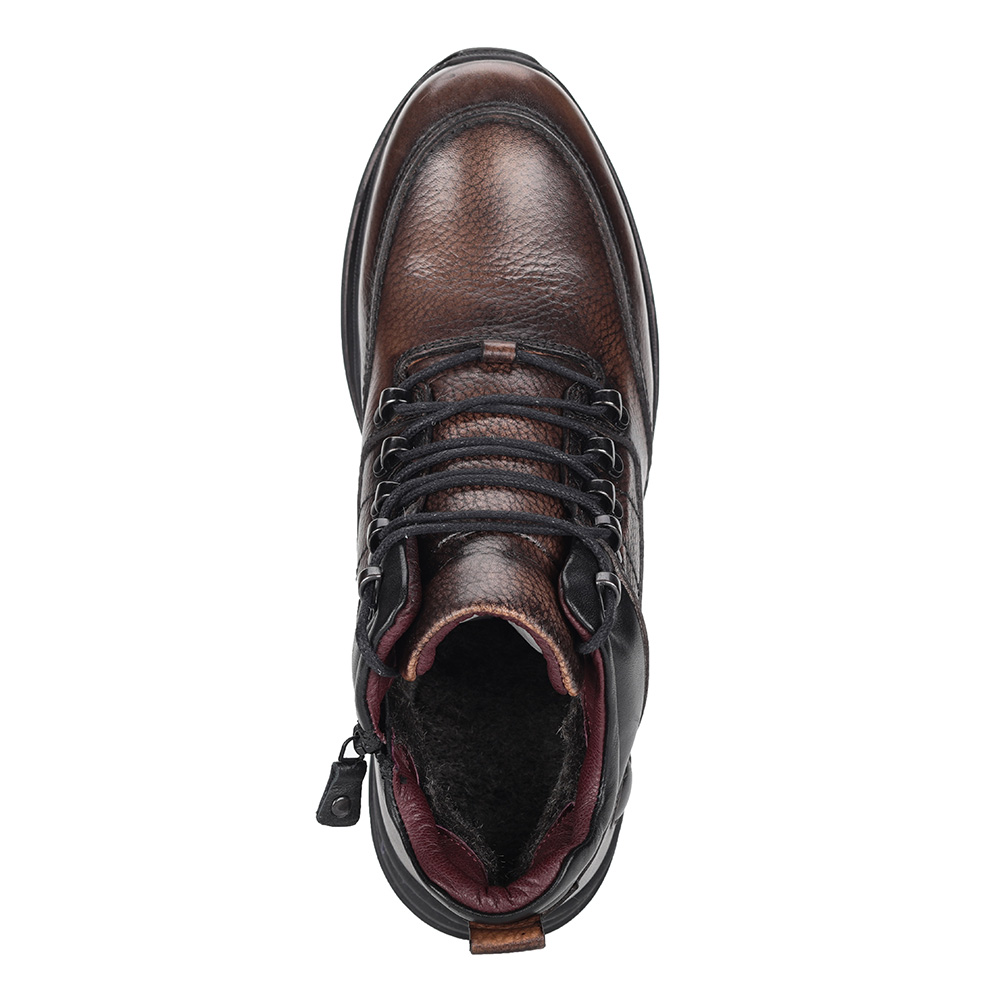 Коричневые ботинки из кожи на шнуровке Respect, размер 43, цвет коричневый - фото 4