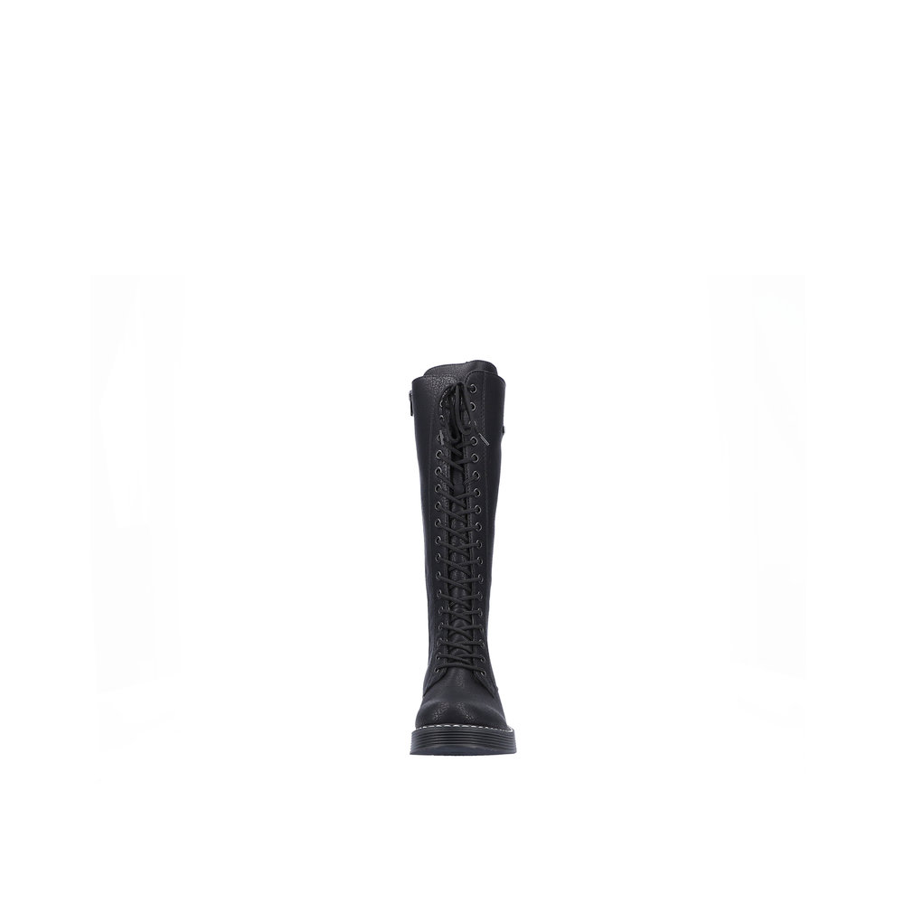 Черные утепленные высокие ботинки из экокожи Rieker, размер 41, цвет черный - фото 7