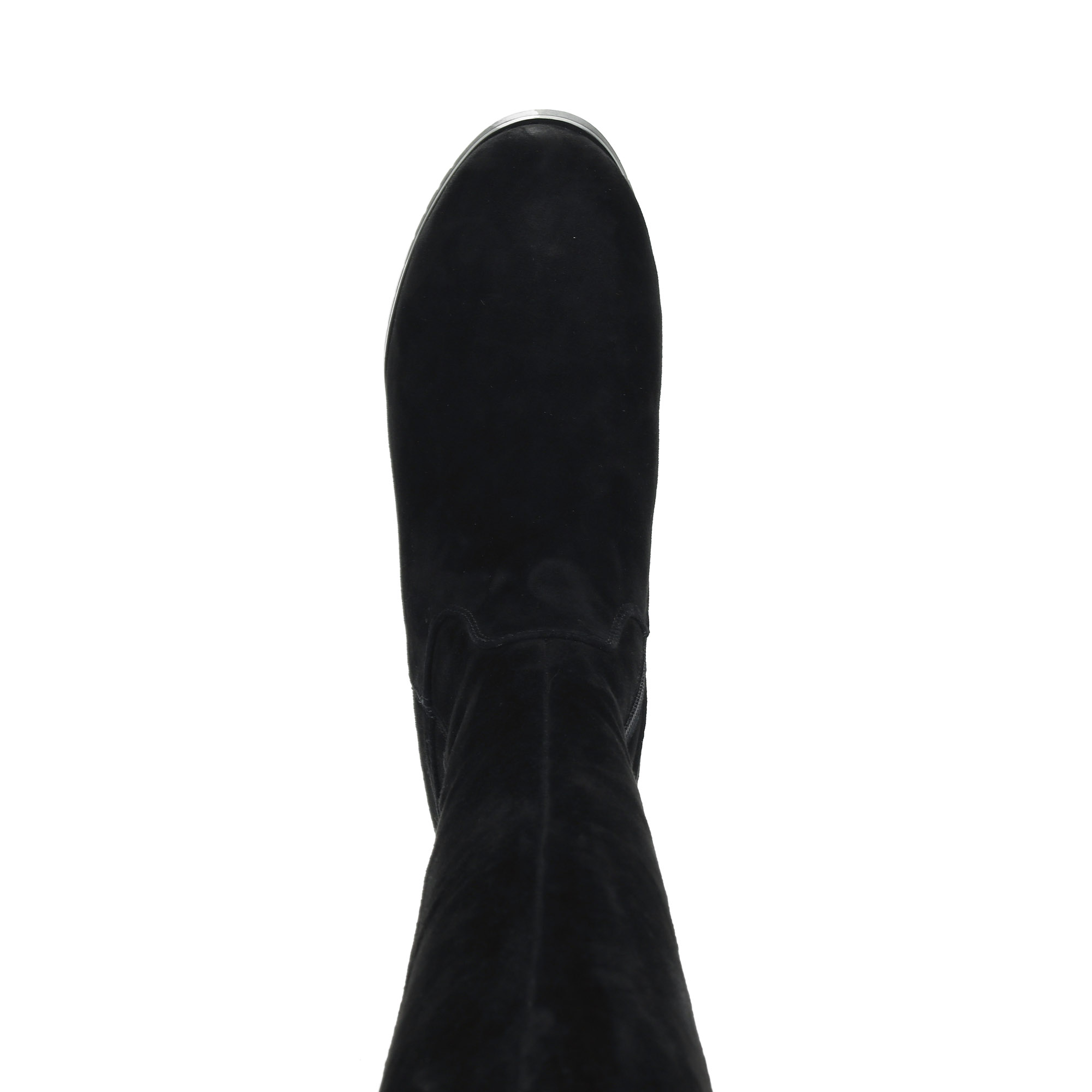 Черные ботфорты из велюра на подкладке из комбинированных материалов на каблуке столбик Respect, размер 38, цвет черный - фото 6