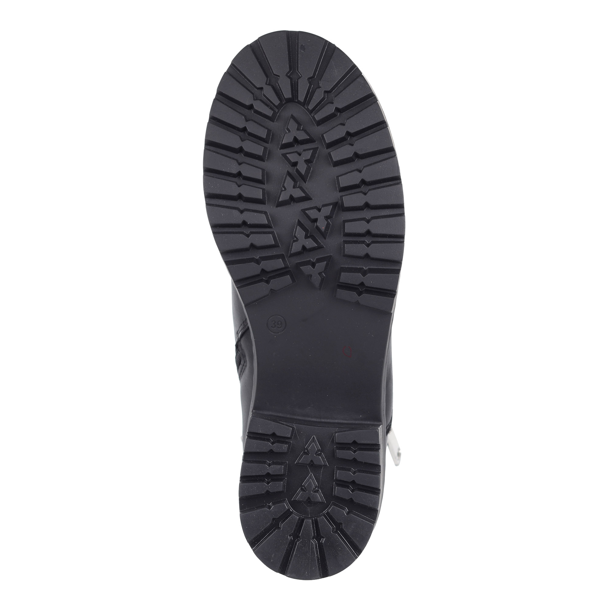Черные ботинки из кожи на рифленой подошве Respect, размер 39, цвет черный - фото 5