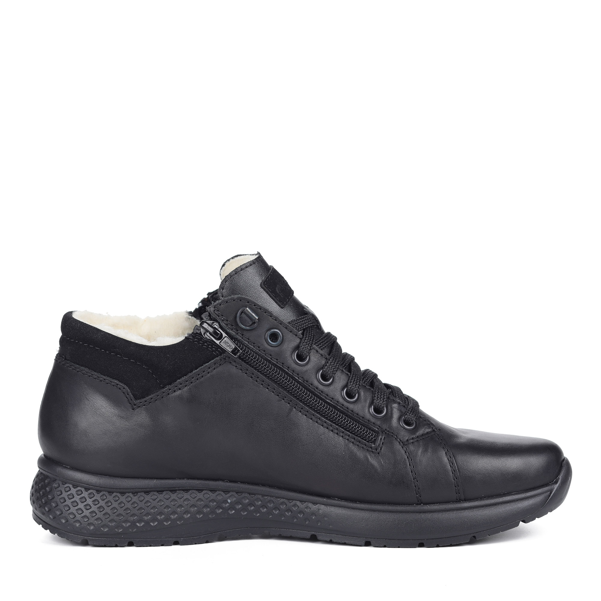 Черные ботинки из комбинированных материалов на шерсти Rieker, размер 44, цвет черный - фото 3