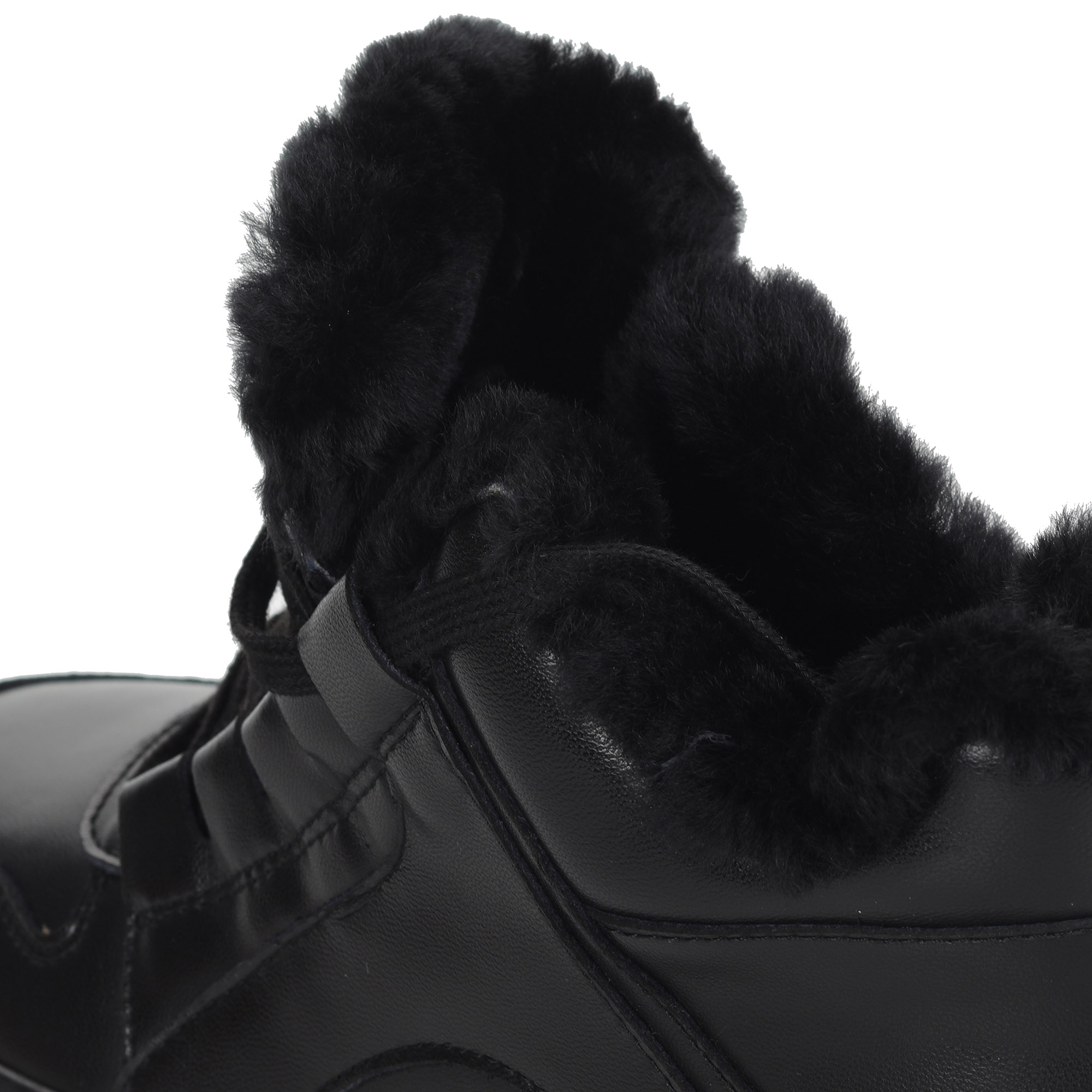 Черные ботинки  из кожи на подкладке из натуральной шерсти на утолщенной подошве Respect, размер 39, цвет черный - фото 5