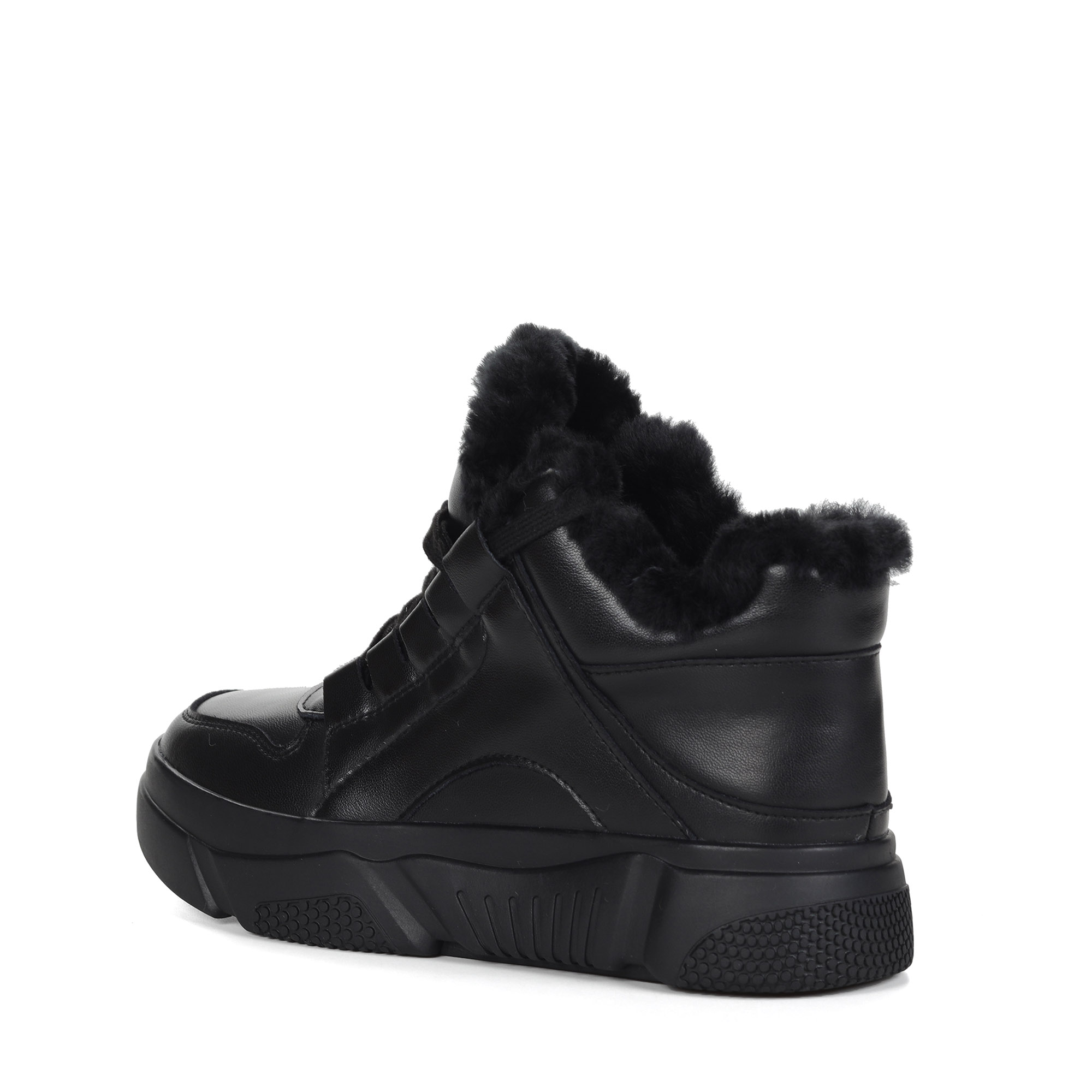Черные ботинки  из кожи на подкладке из натуральной шерсти на утолщенной подошве Respect, размер 39, цвет черный - фото 4