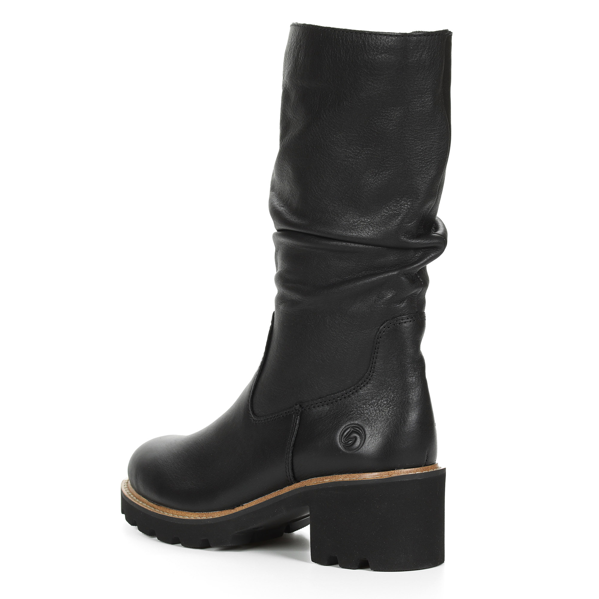 Черные утепленные сапоги из кожи на устойчивом каблуке Remonte, размер 36, цвет черный - фото 5