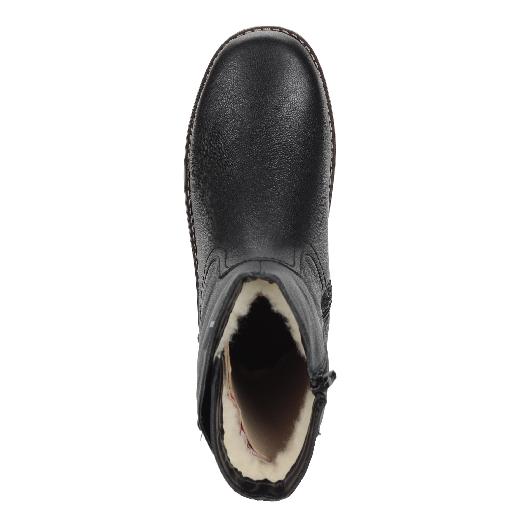 Черные сапоги из кожи на подкладке из натуральной шерсти Rieker, размер 39, цвет черный - фото 5