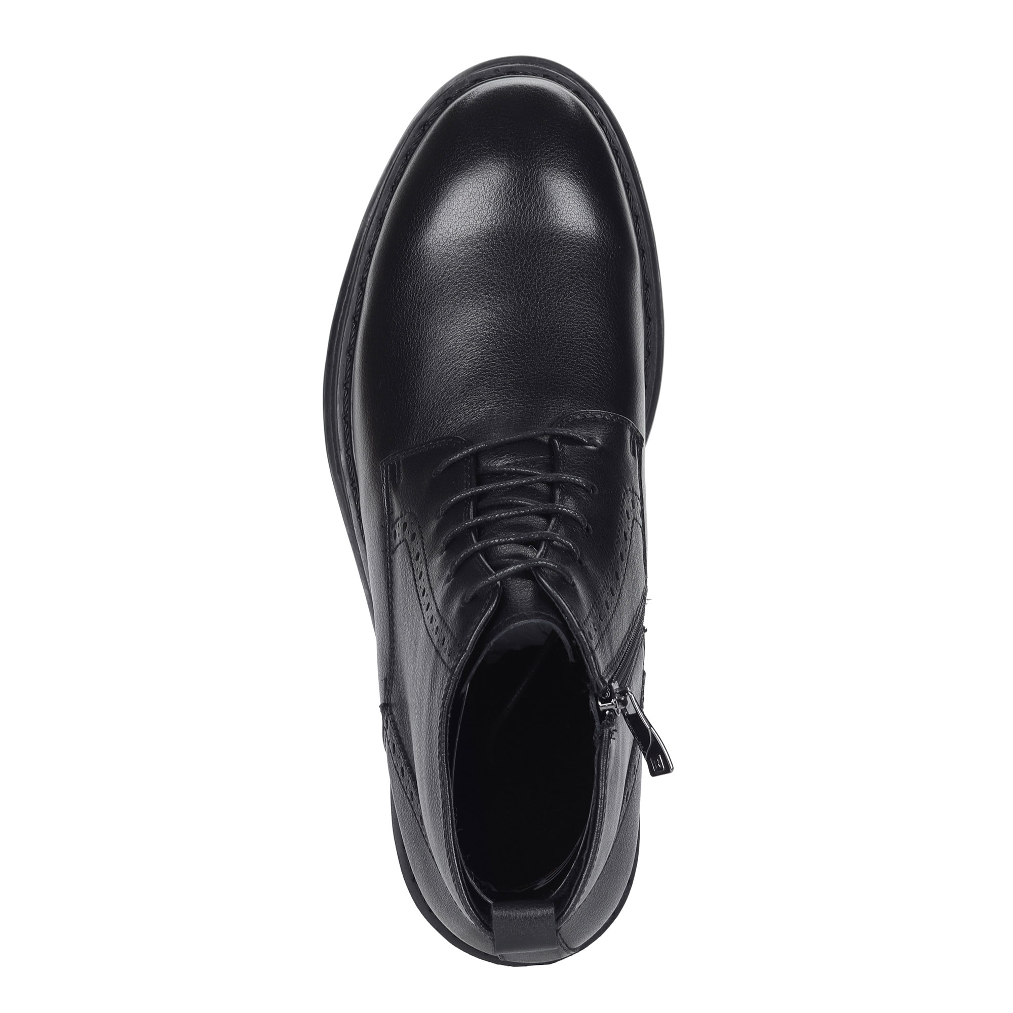 Черные ботинки из кожи на подкладке из натуральной шерсти на утолщенной подошве Respect, цвет черный - фото 6