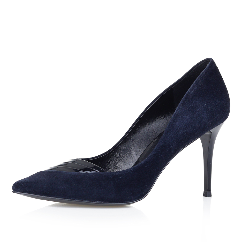 

Туфли-лодочки из велюра в синем цвете, Син.