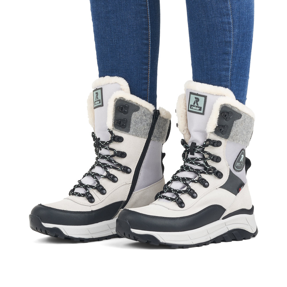 Бежевые утепленные ботинки хайкеры из комбинированных материалов Rieker Evolution, размер 41, цвет бежевый - фото 2
