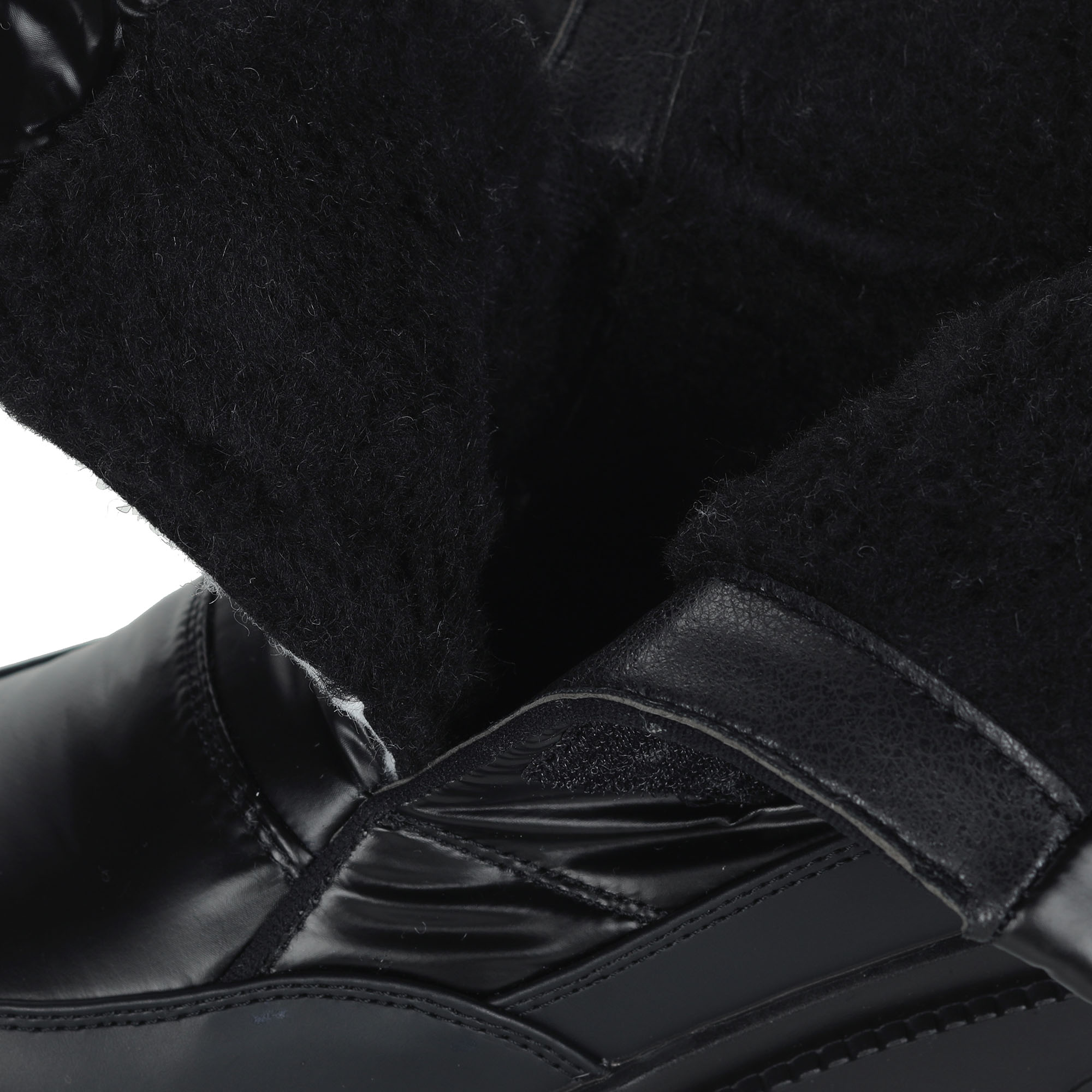 Черные дутики из комбинированных материалов на подкалдке из натуральной шерсти Respect, размер 38, цвет черный - фото 6