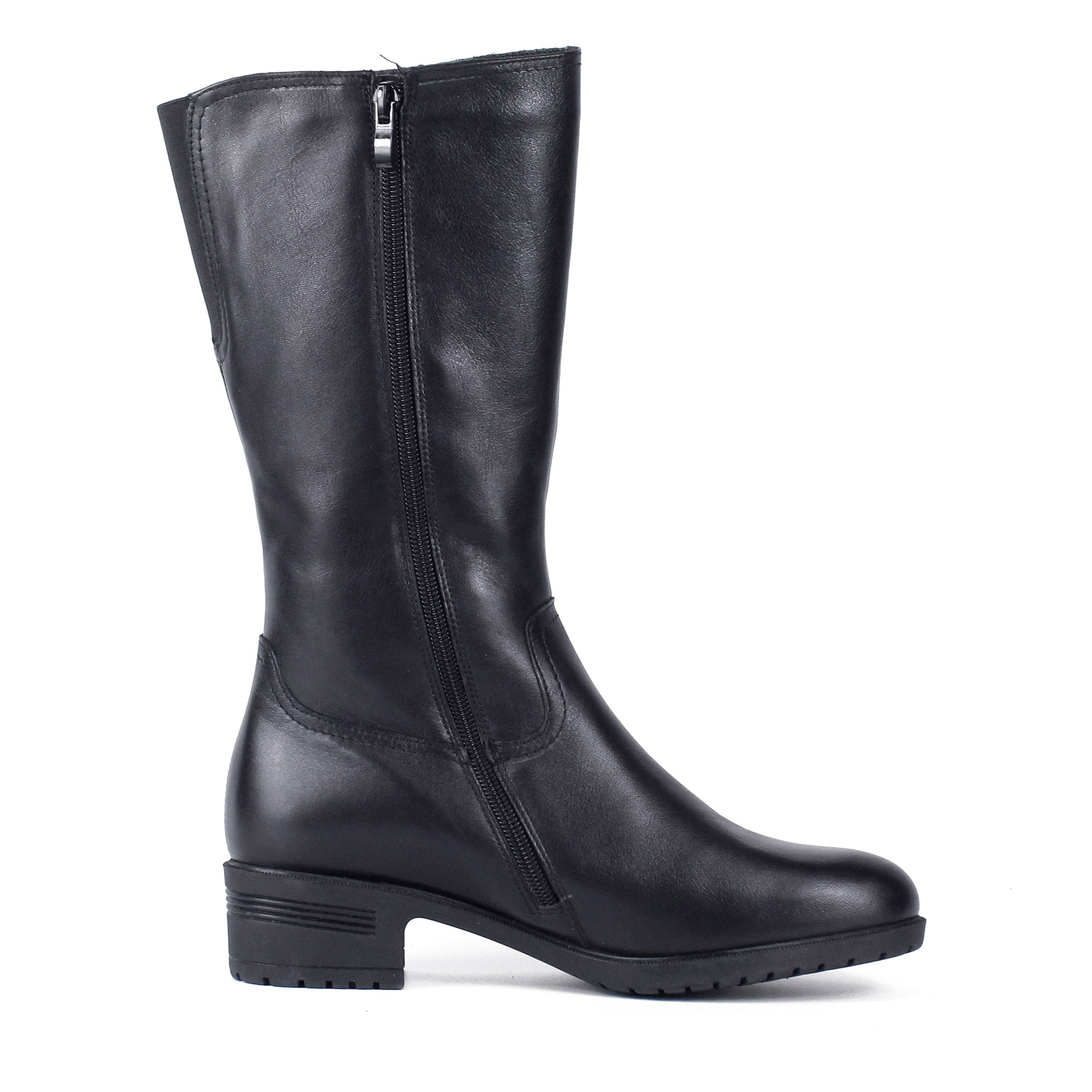 Черные кожаные сапоги Semplice, размер 38, цвет черный - фото 3