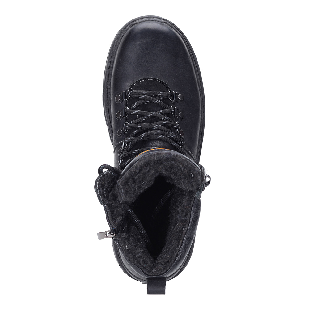 Ботинки из кожи в черном цвете на шерсти Respect, размер 44 - фото 4