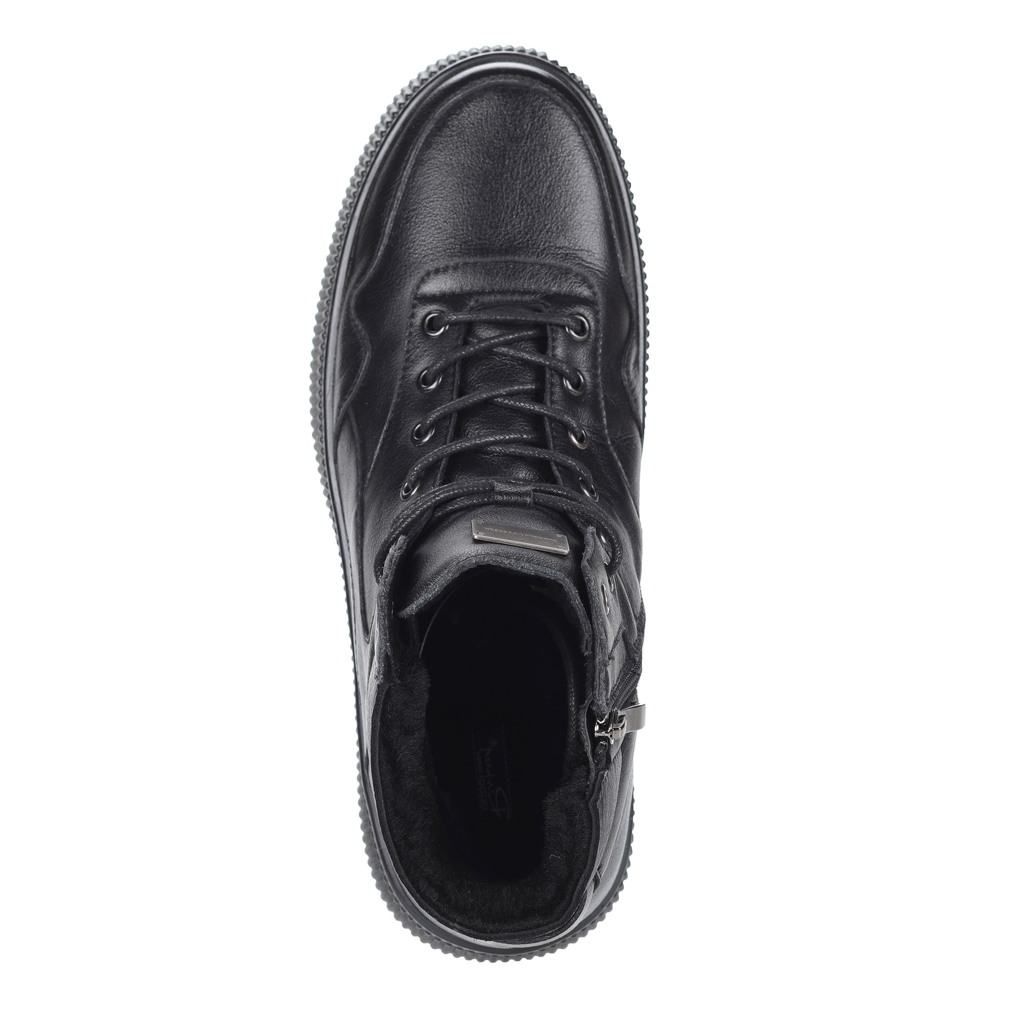 Черные ботинки из кожи на шерсти Respect, размер 44, цвет черный - фото 4