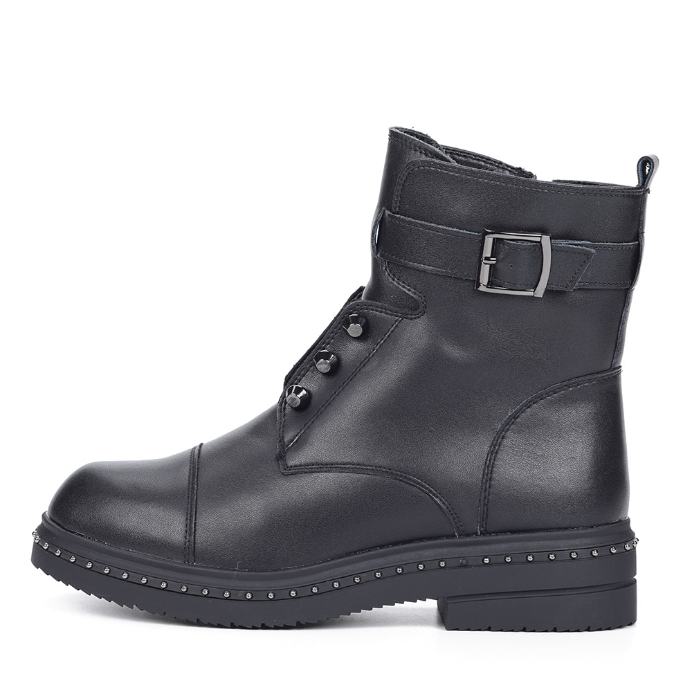 Черные кожаные ботинки с металлическим декором Respect, размер 40, цвет черный - фото 2