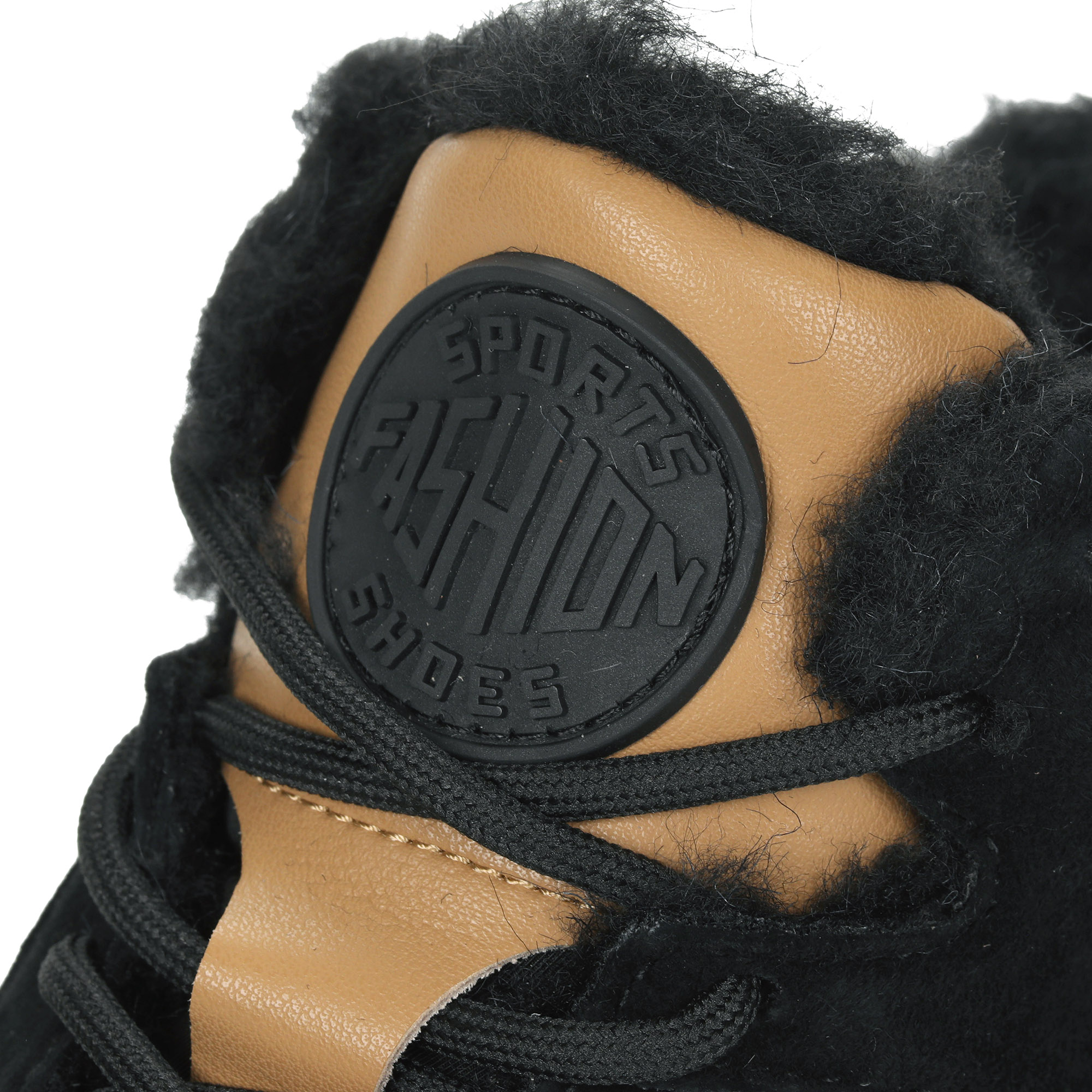 Черные утепленные кроссовки из кожи и текстиля Respect, цвет черный - фото 5