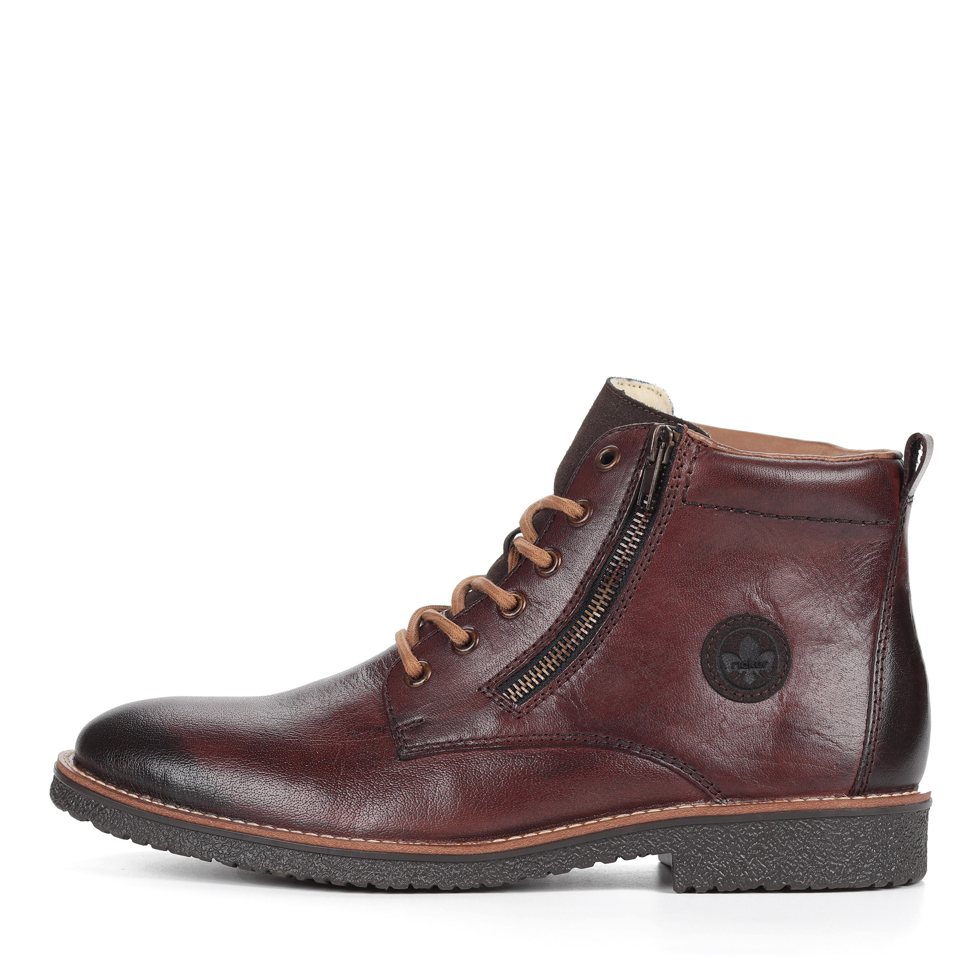 Коричневые ботинки из комбинированных материалов на шнуровке Rieker, размер 45, цвет коричневый - фото 2