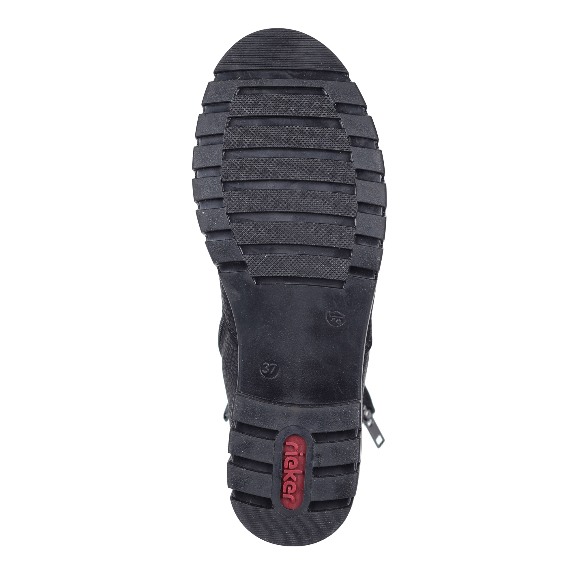 Черные ботинки из экокожи на рифленой подошве Rieker, размер 38, цвет черный - фото 5