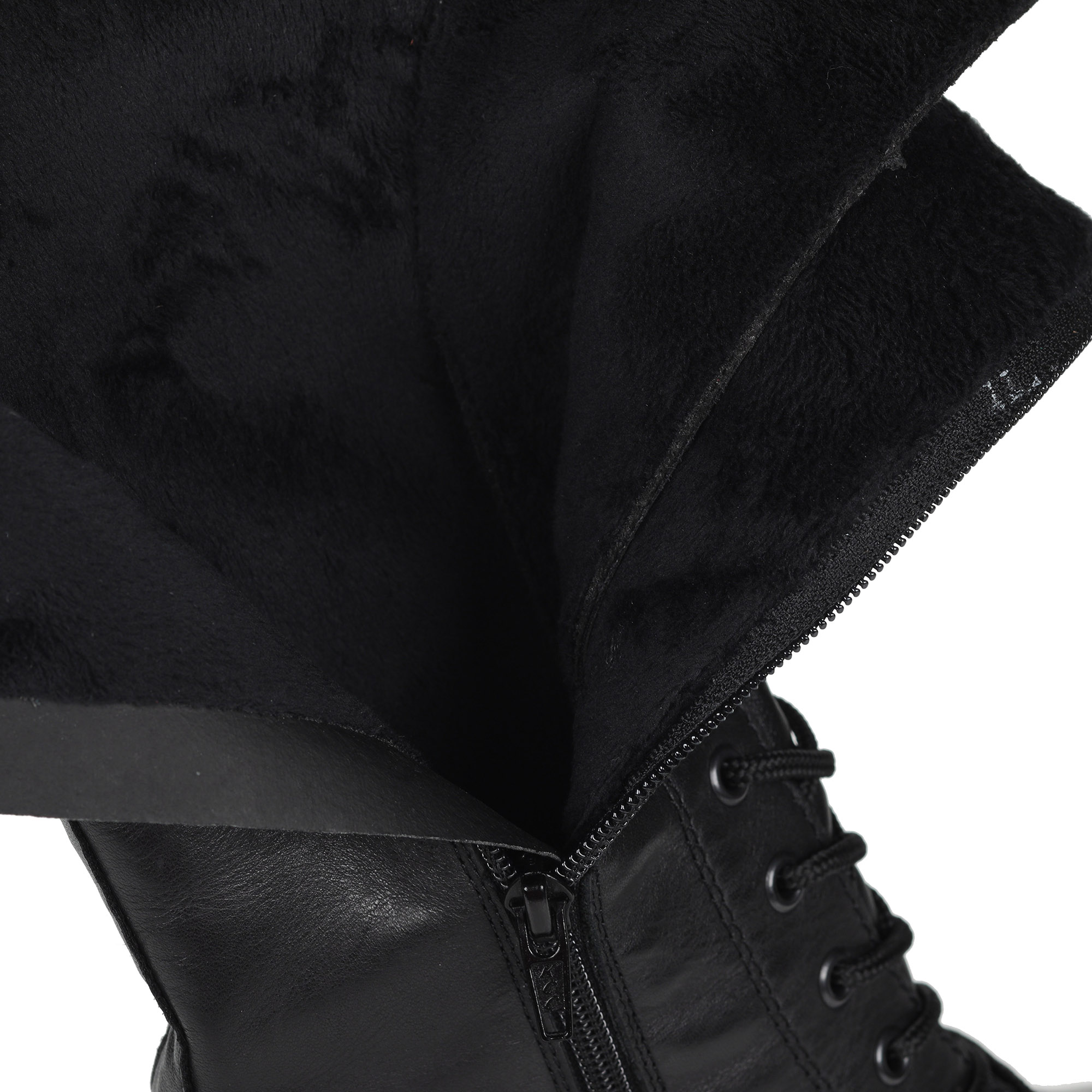 Черные сапоги на шнуровке из кожи на подкалдке из натуральной шерсти Remonte, размер 36, цвет черный - фото 5