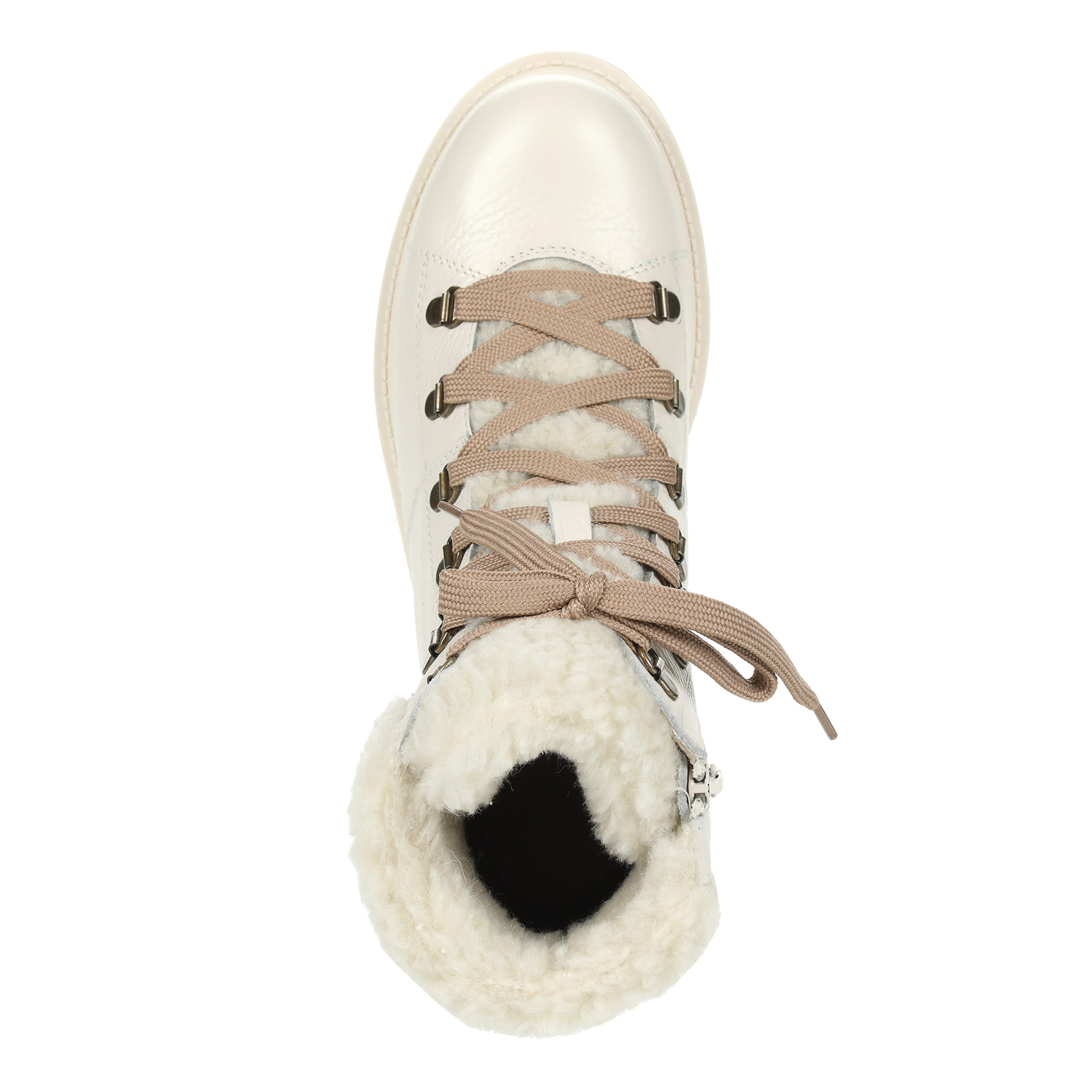 Белые ботинки из кожи на шнуровке на подкладке из натуральной шерсти на рифленой подошве RIVERI, размер 38, цвет белый - фото 7