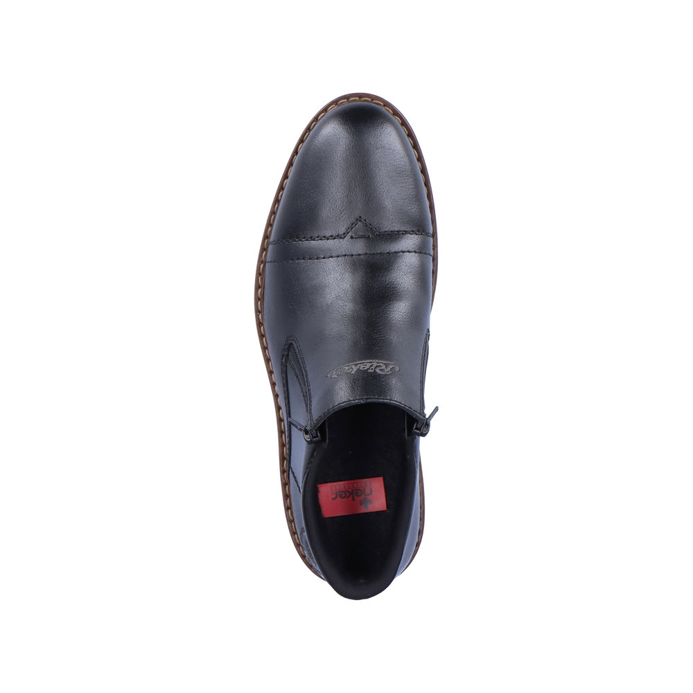 Черные ботинки из кожи на утолщенной подошве Rieker, размер 43, цвет черный - фото 4