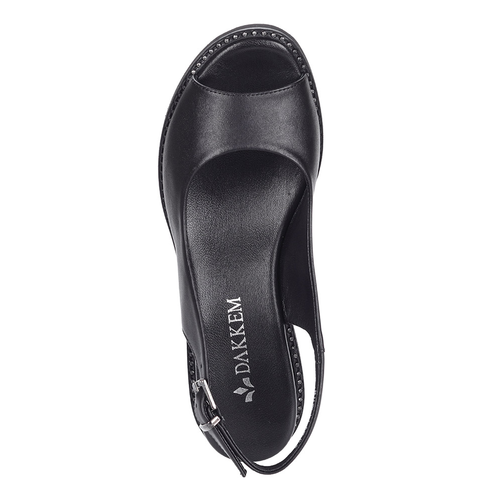 фото Черные открытые туфли из кожи dakkem
