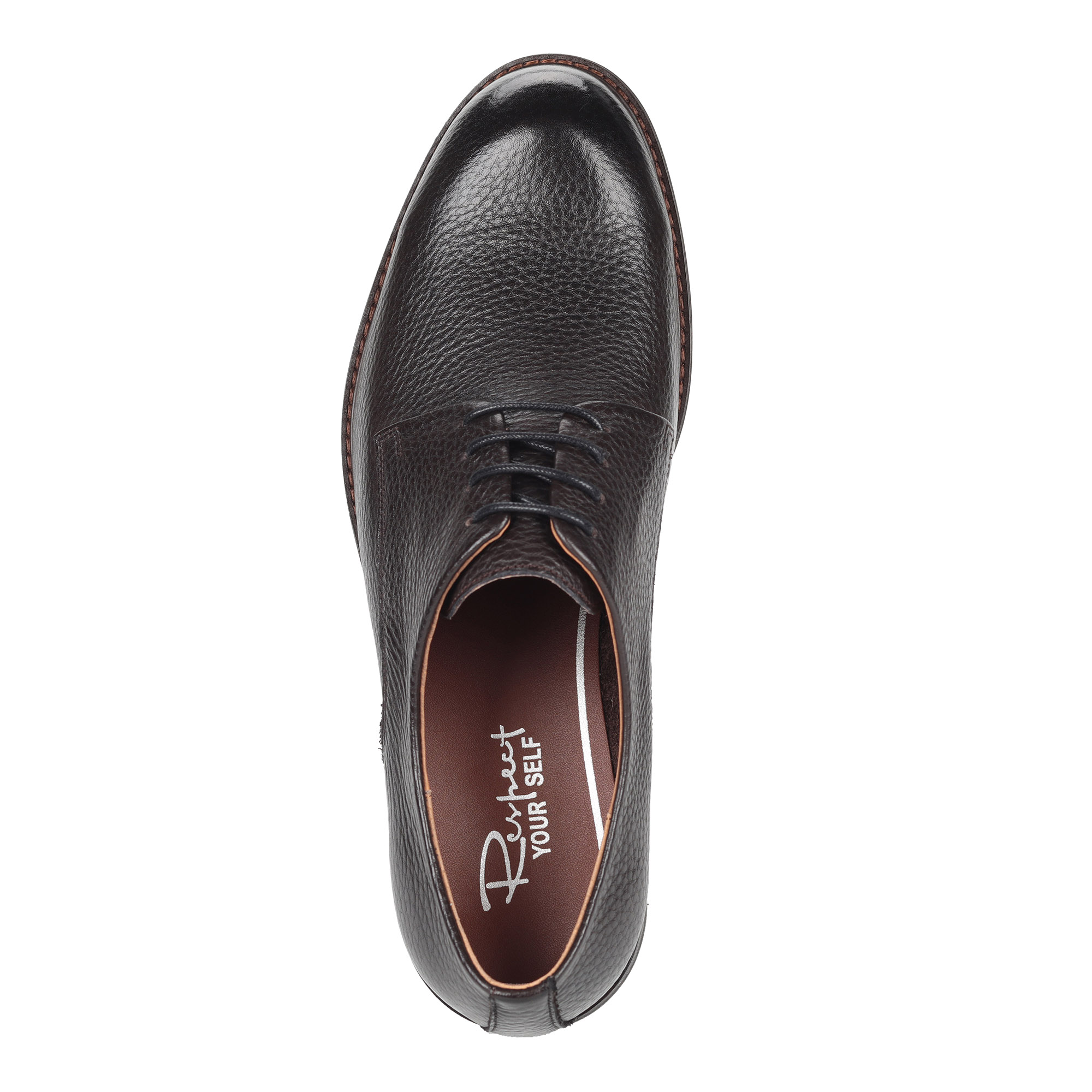 Коричневые полуботинки из кожи на шнуровке от Respect-shoes
