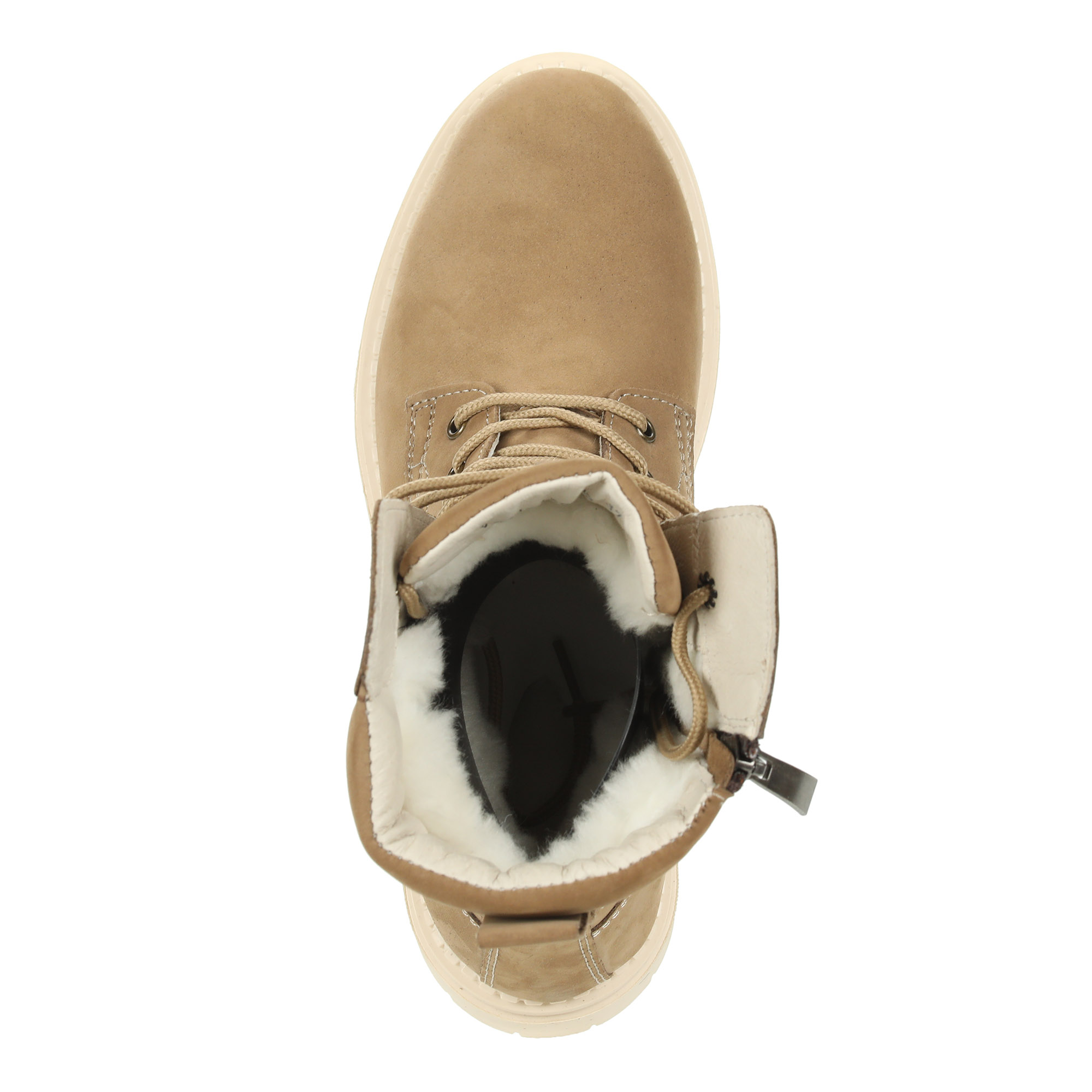 Бежевые зимние ботинки из нубука Respect, цвет коричневый - фото 6
