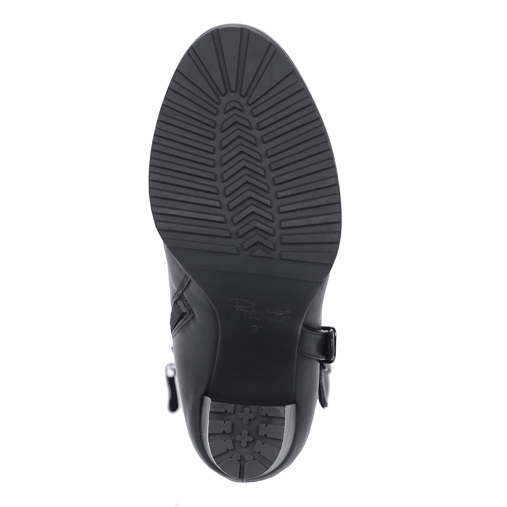 Черные сапоги из кожи на устойчивом каблуке с ремешками Respect, размер 40, цвет черный - фото 7