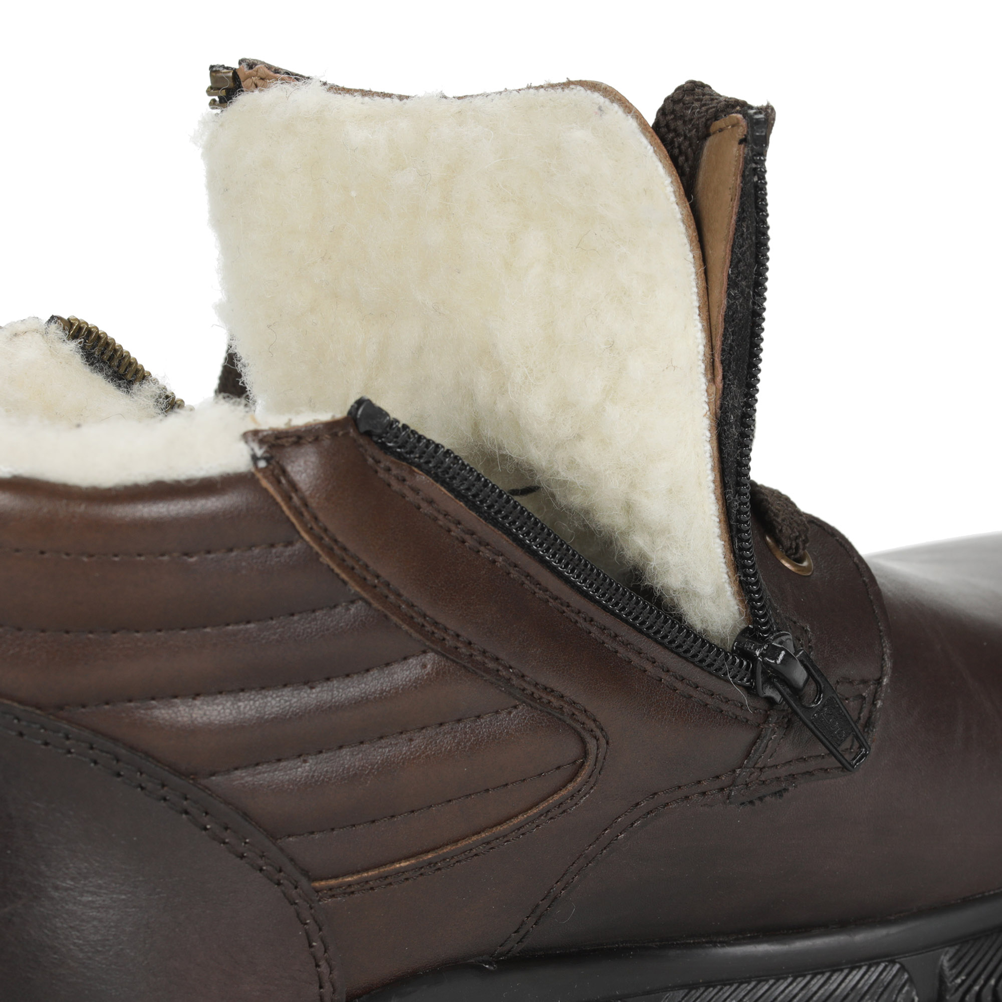 Коричневые ботинки из кожи на подкладке из натуральной шерсти Rieker, размер 43, цвет коричневый - фото 5
