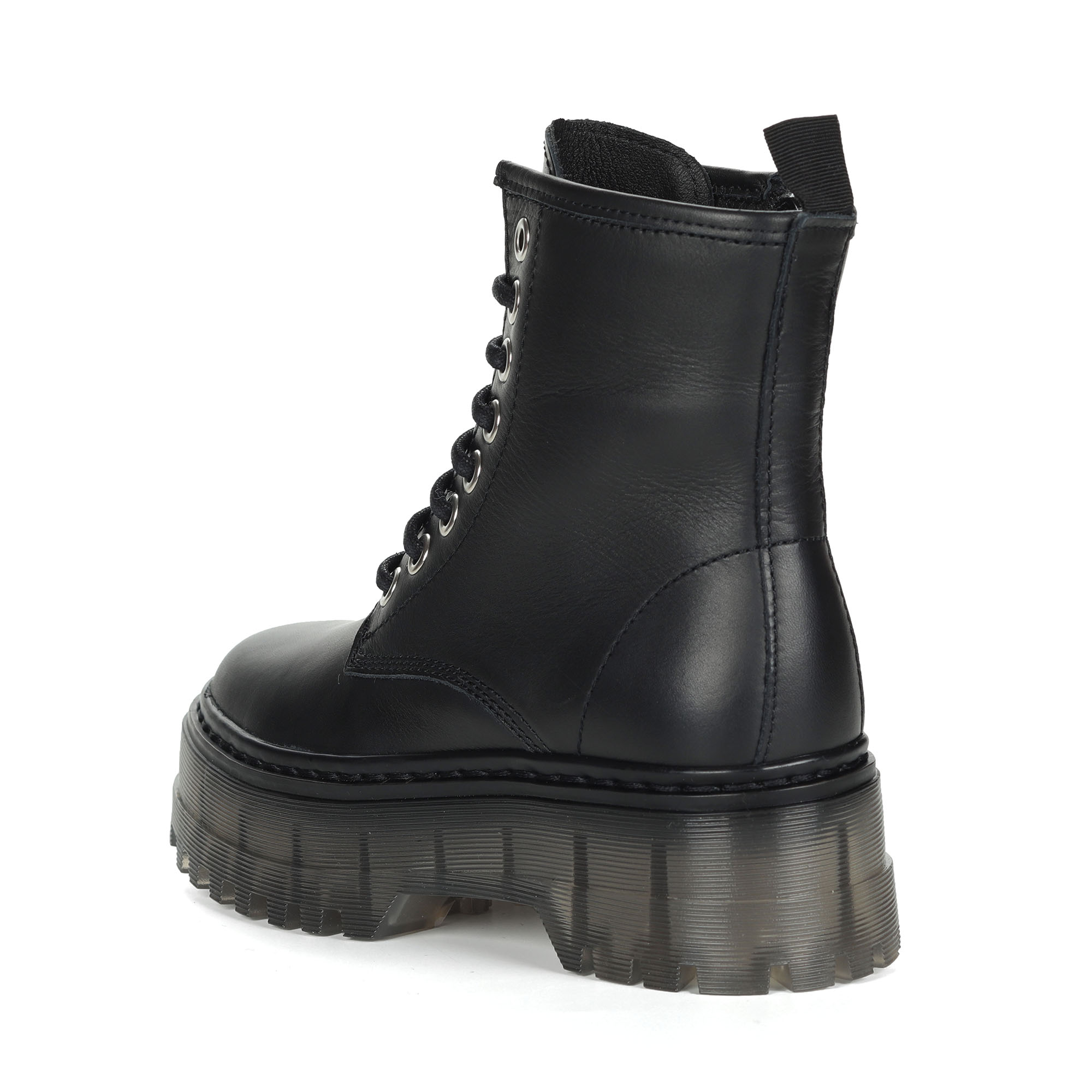 Черные ботинки из кожи на подкладке из натуральной шерсти и платформе Respect, размер 39, цвет черный - фото 5