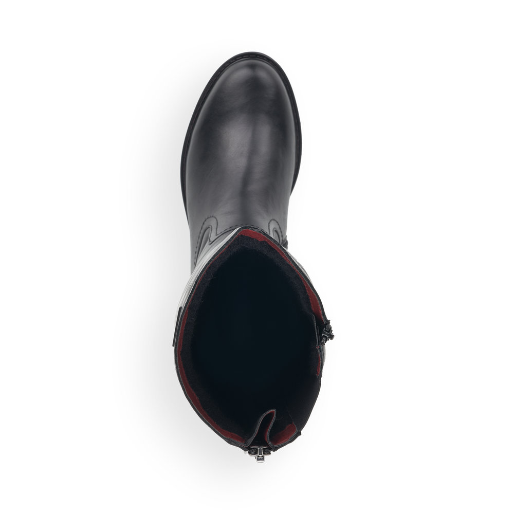 Черные утепленные сапоги из комбинированных материалов Remonte, цвет черный - фото 6
