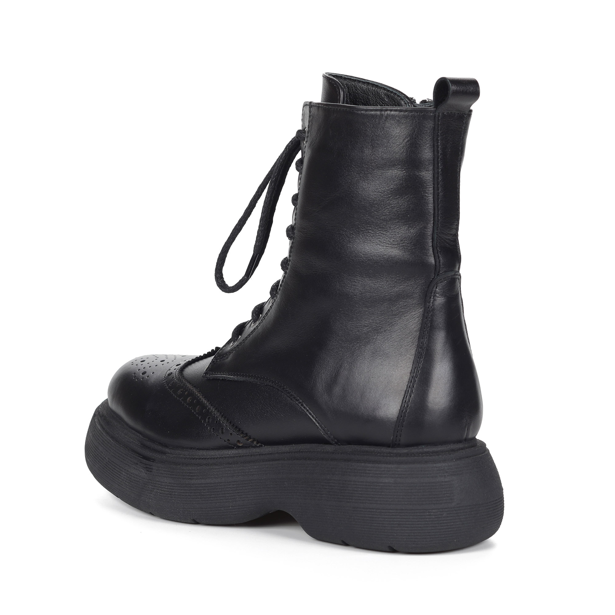 Черные ботинки из кожи на подкладке из натурального меха на утолщенной подошве CorsoComo, размер 38, цвет черный - фото 4