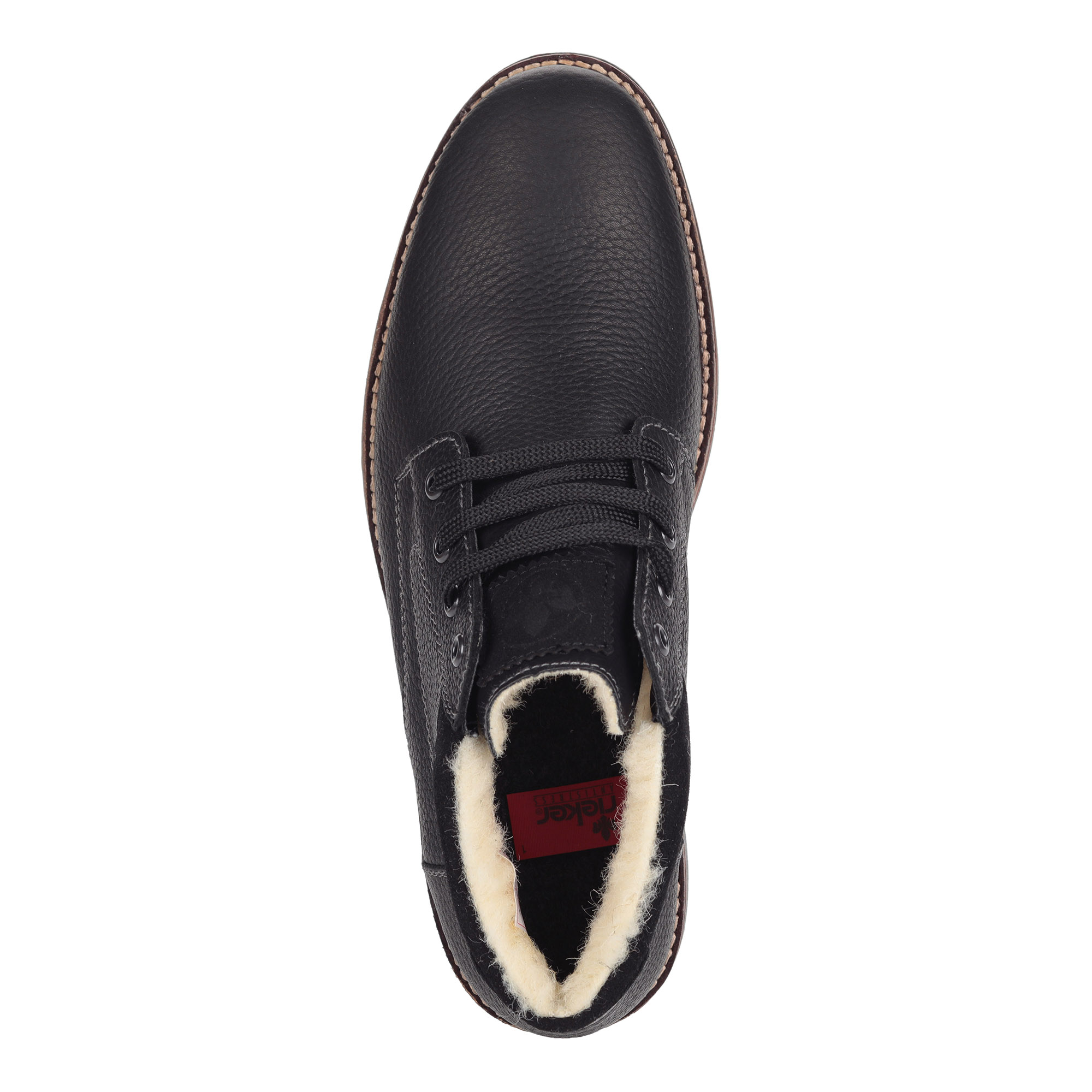 Черные велюровые ботинки на шнуровке Rieker, размер 43, цвет черный - фото 4