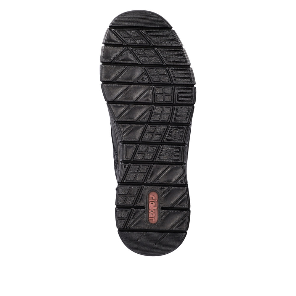 Черные утепленные ботинки из кожи и экокожи Rieker, цвет черный - фото 8