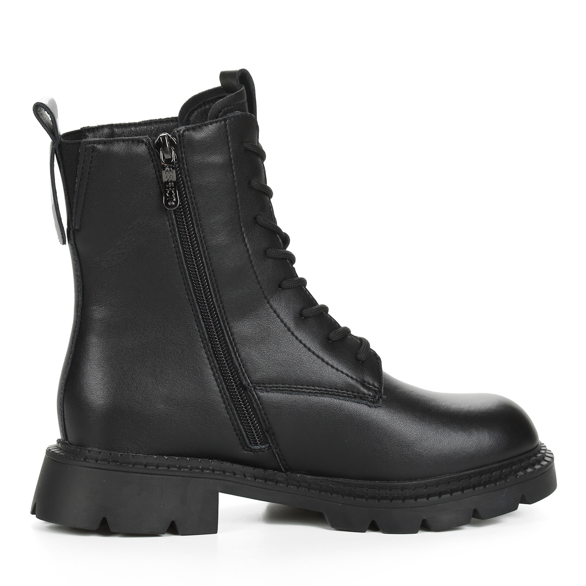 Черные ботинки из кожи на подкладке из натуральной шерсти на тракторной подошве Respect, размер 37, цвет черный - фото 4