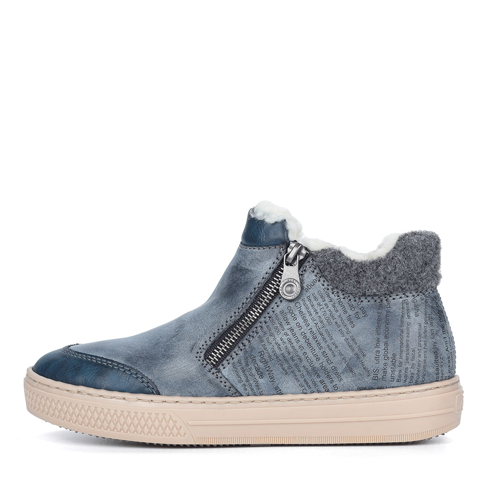 Синие комфортные ботинки на шерсти Rieker, размер 37, цвет синий - фото 2