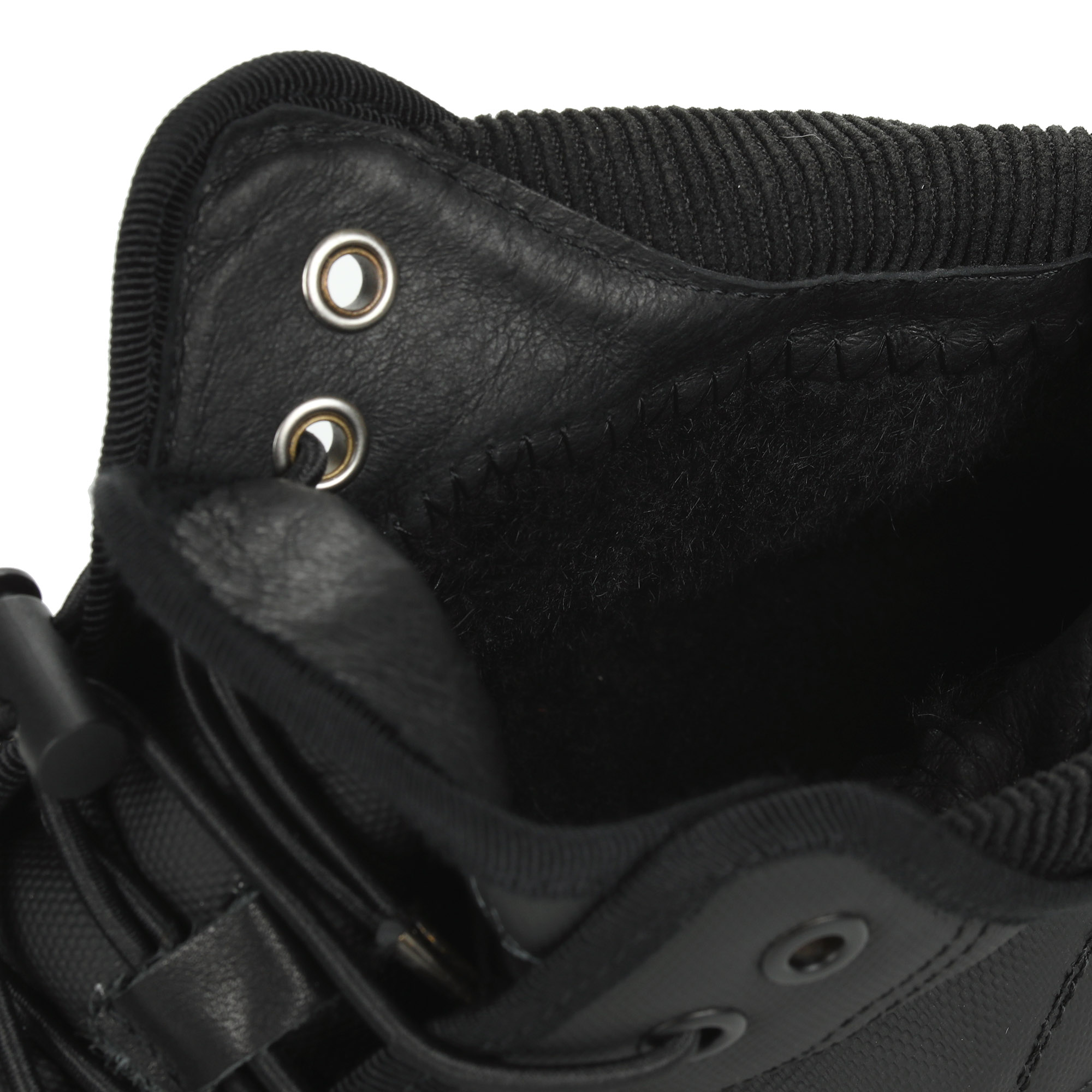 фото Черные спортивные ботинки из текстиля на шнуровке на подкладке из натуральной шерсти respect