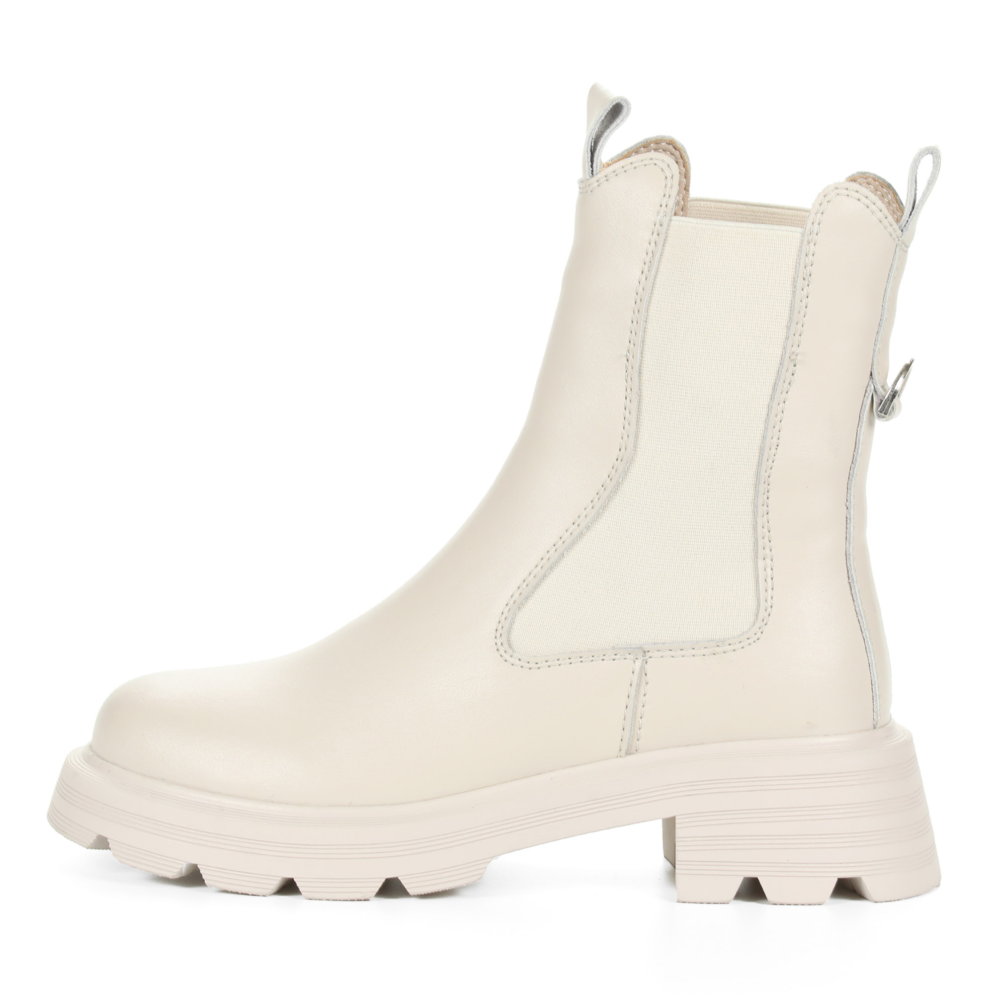 фото Молочные ботинки челси из кожи на подкладке из натуральной шерсти на тракторной подошве respect