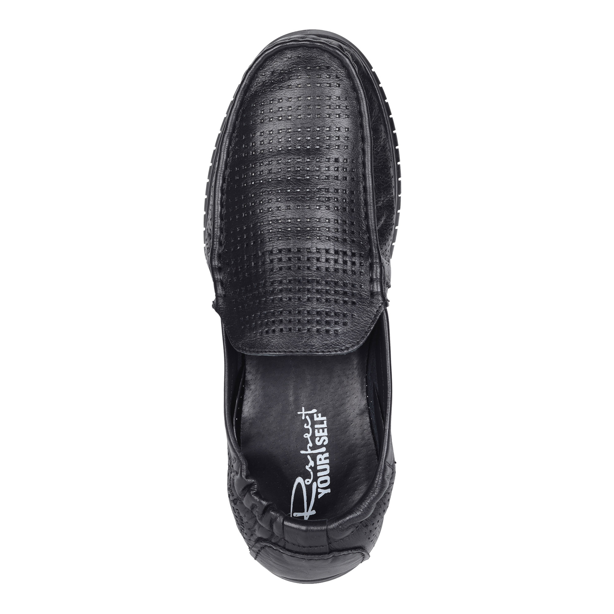 Черные мокасины из кожи от Respect-shoes